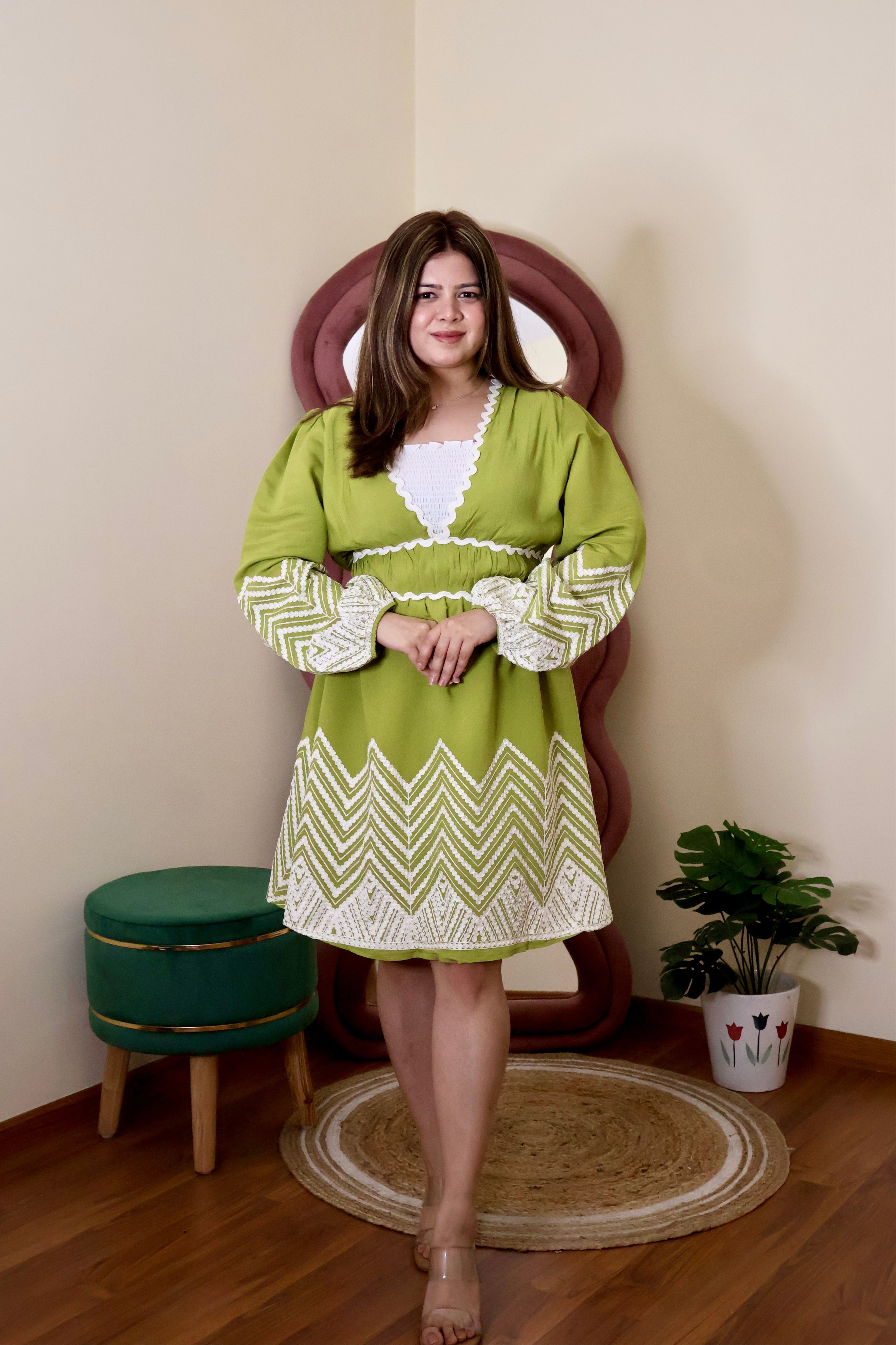 BELLA THREADWORK DRESS