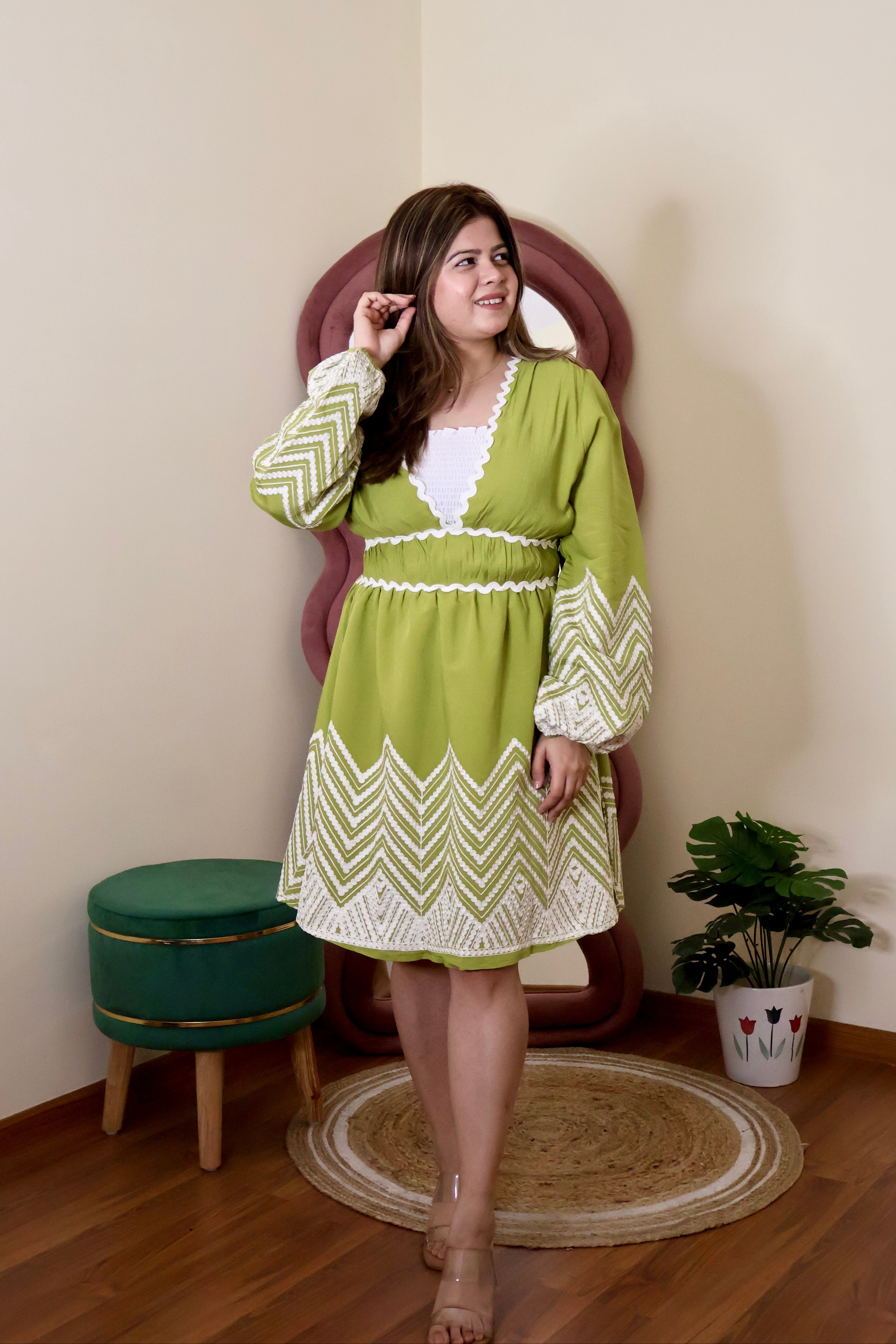 BELLA THREADWORK DRESS