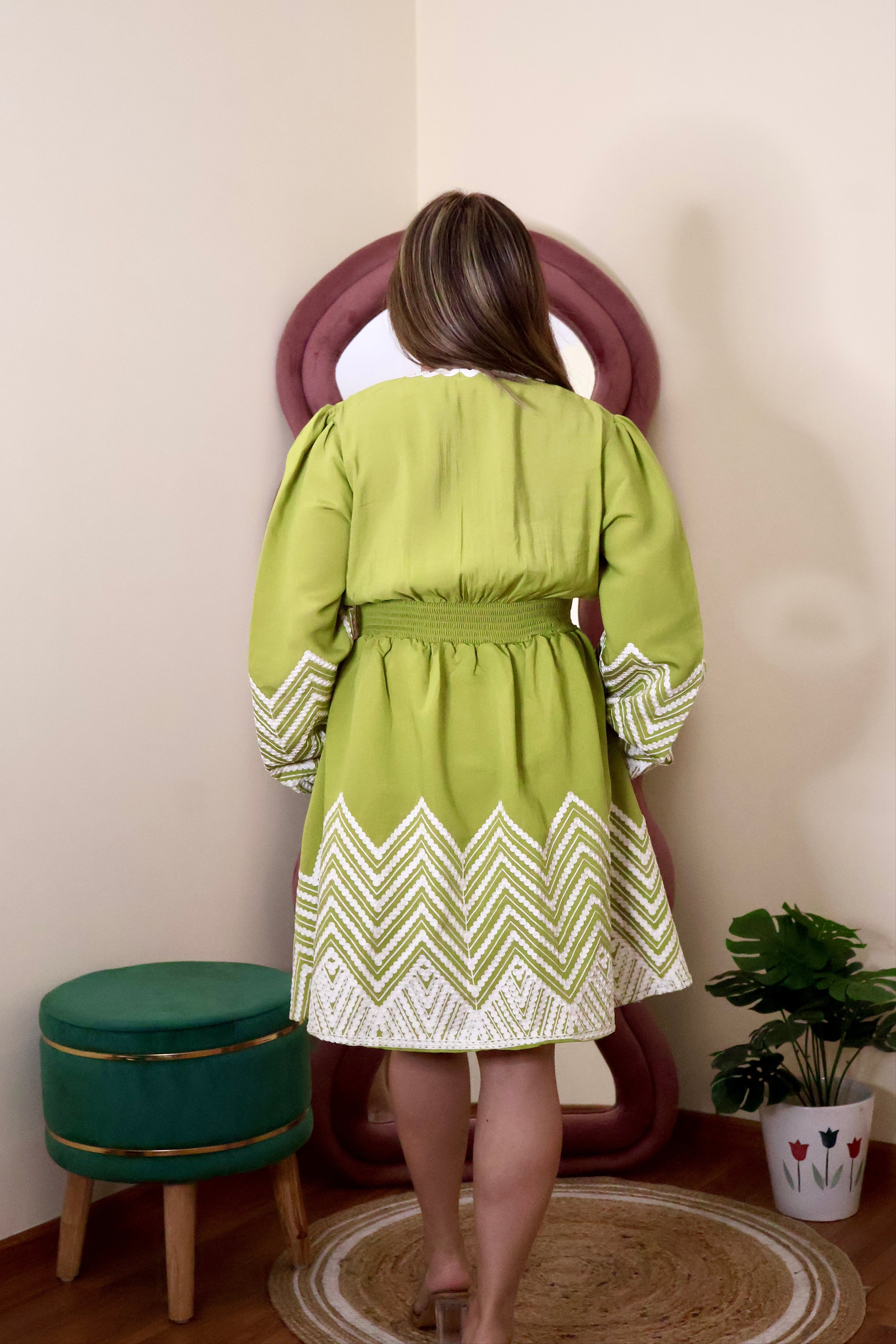 BELLA THREADWORK DRESS