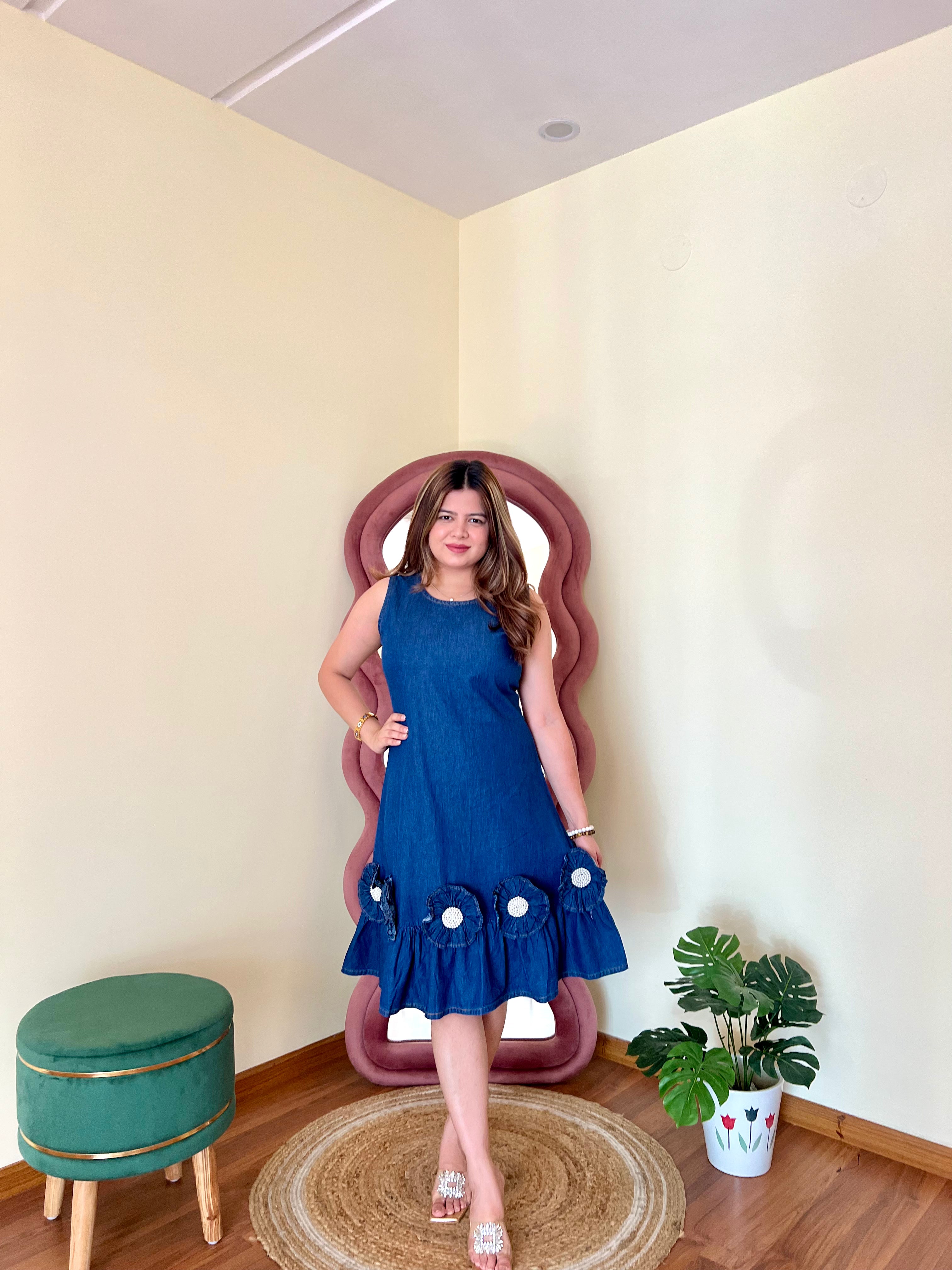 ROSS COTTON DENIM DRESS