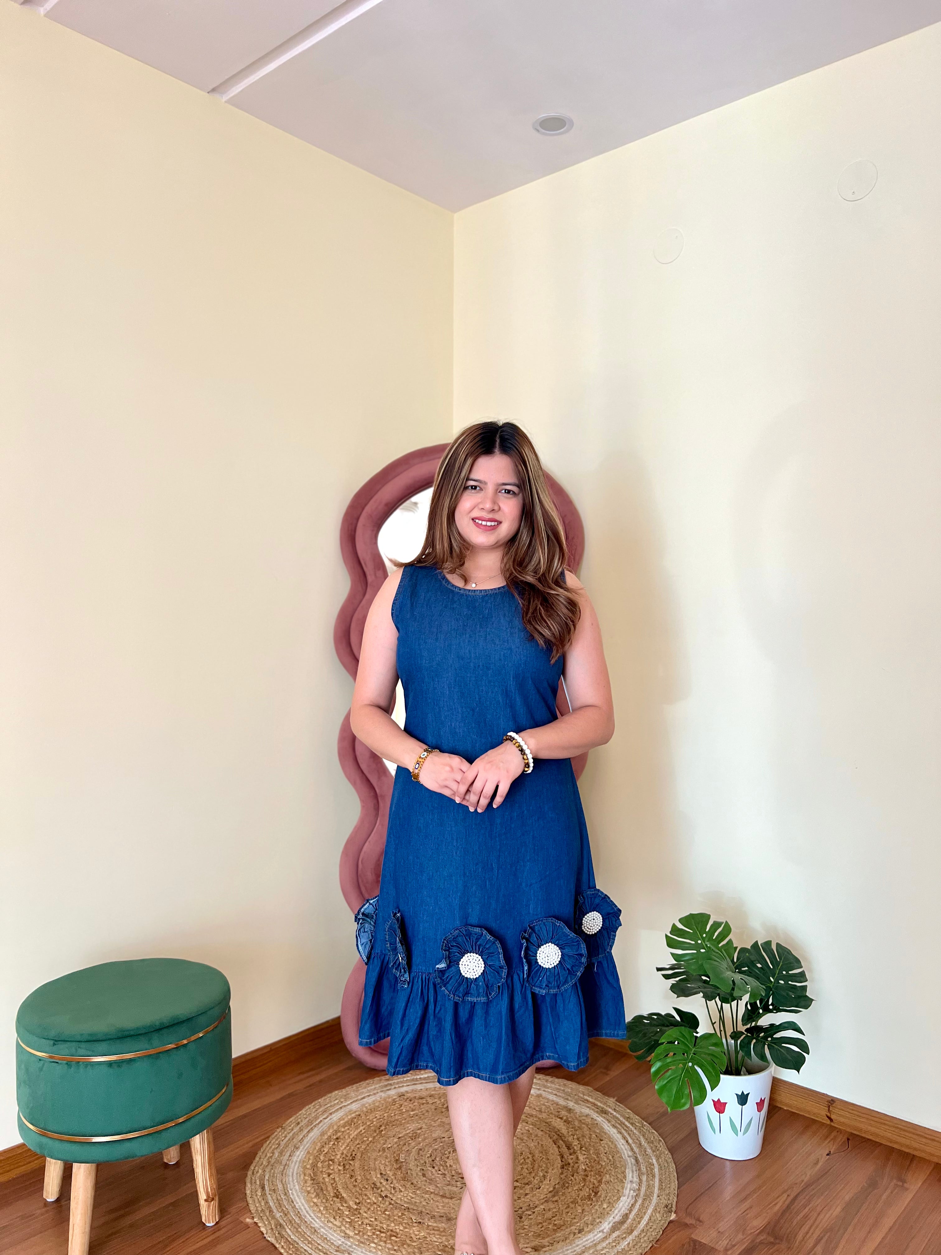 ROSS COTTON DENIM DRESS