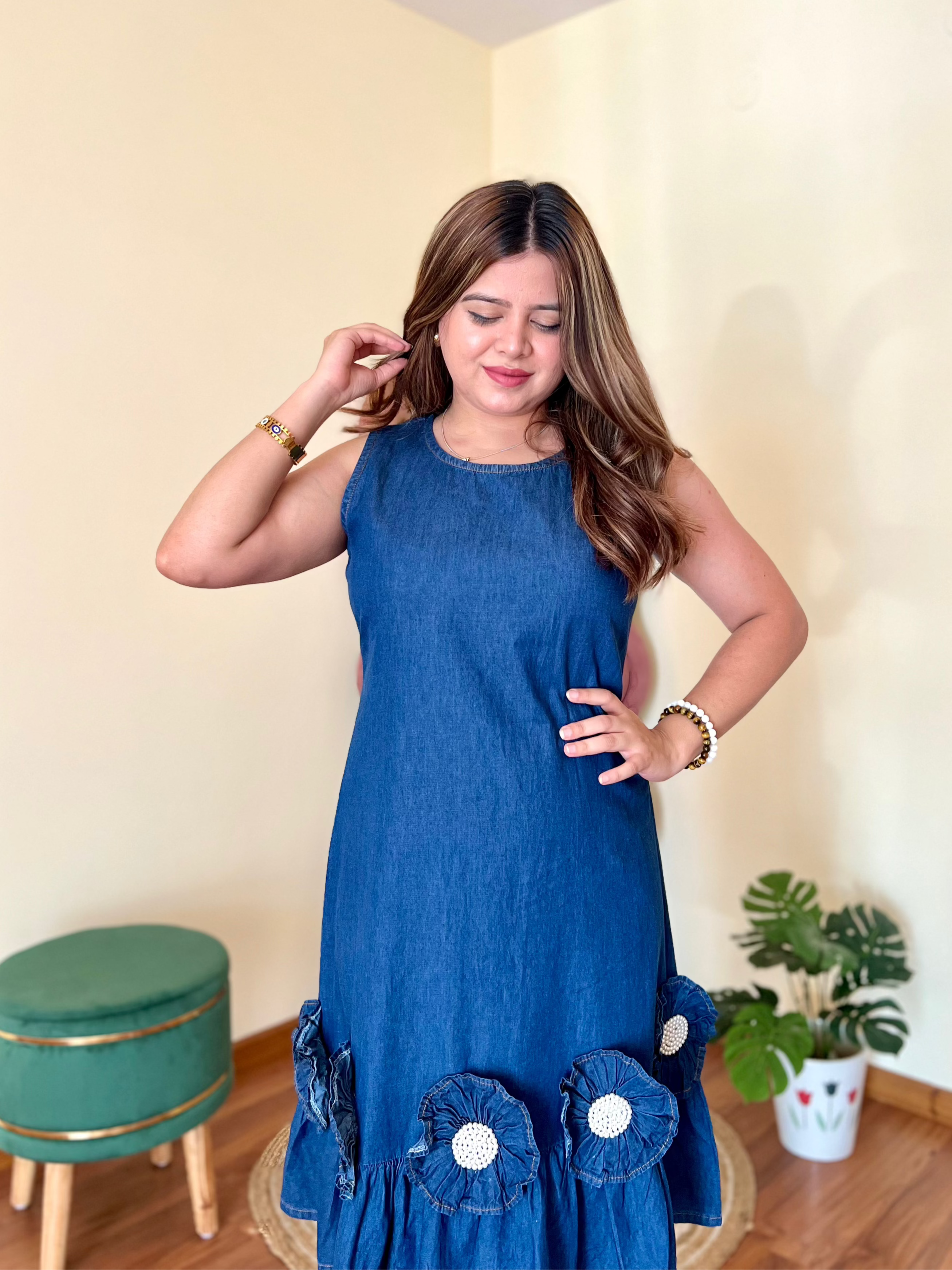 ROSS COTTON DENIM DRESS