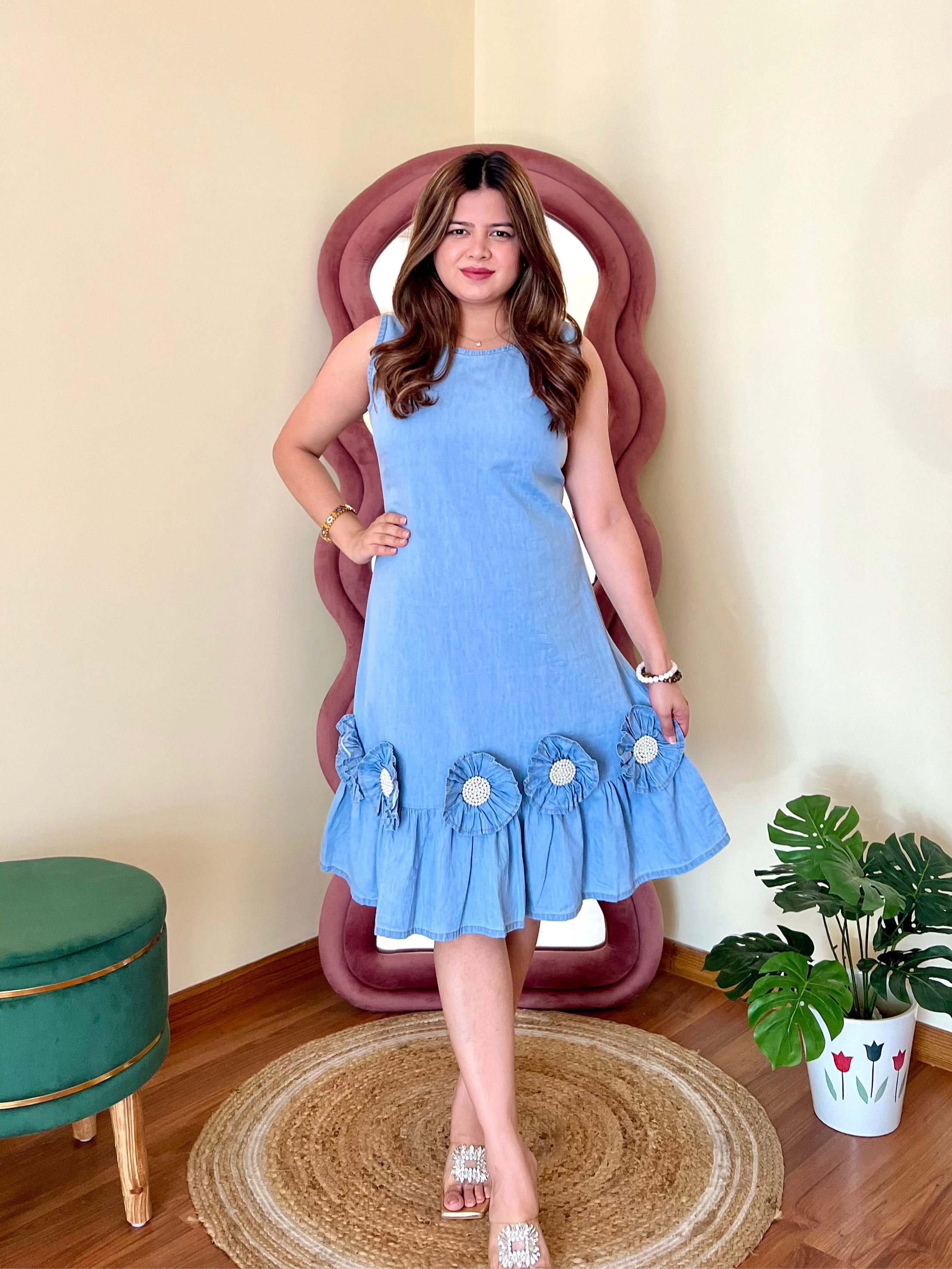 ROSS COTTON DENIM DRESS