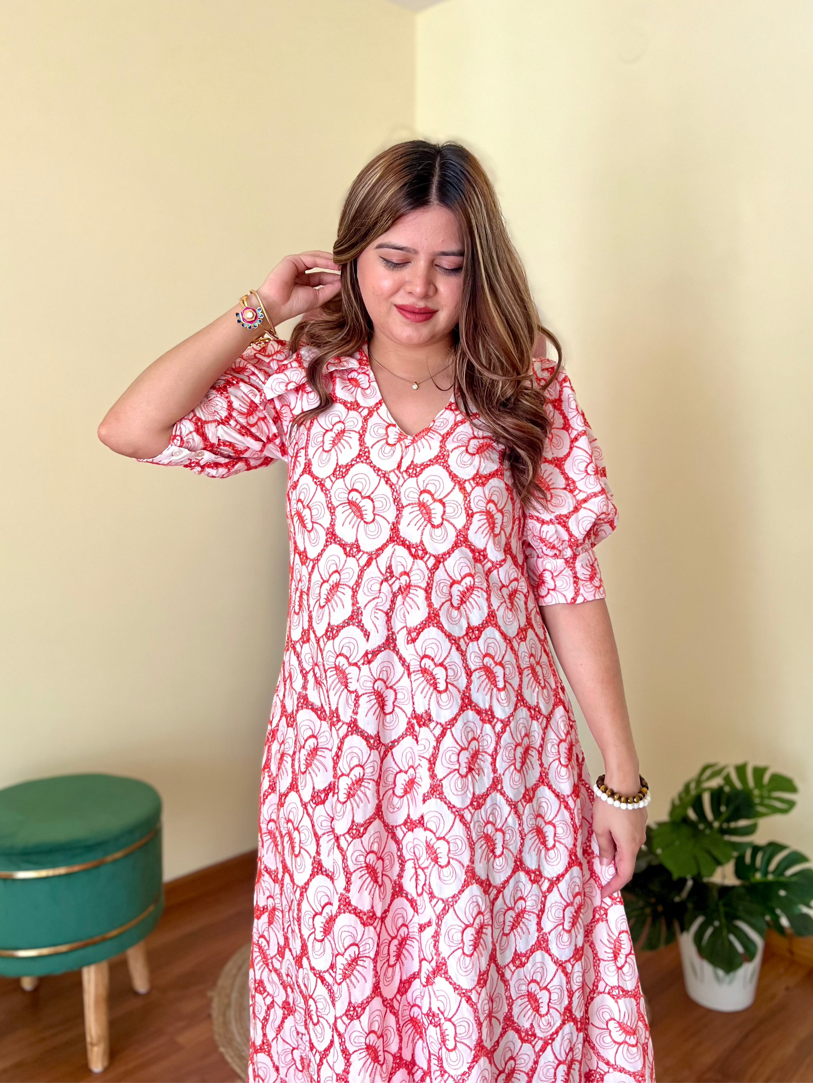 SAYRA THREADWORK DRESS