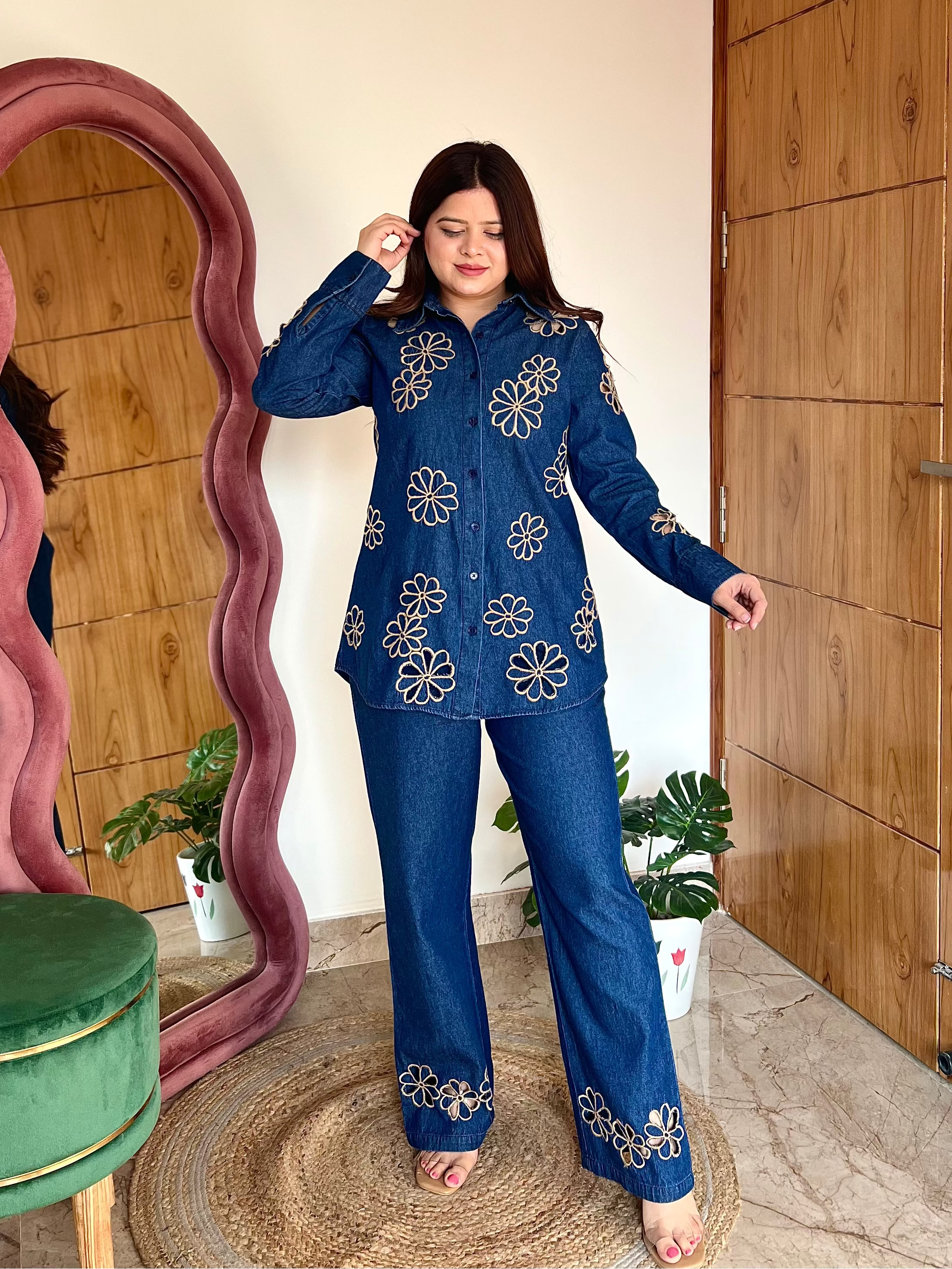 KIT CUTWORK DENIM COORD