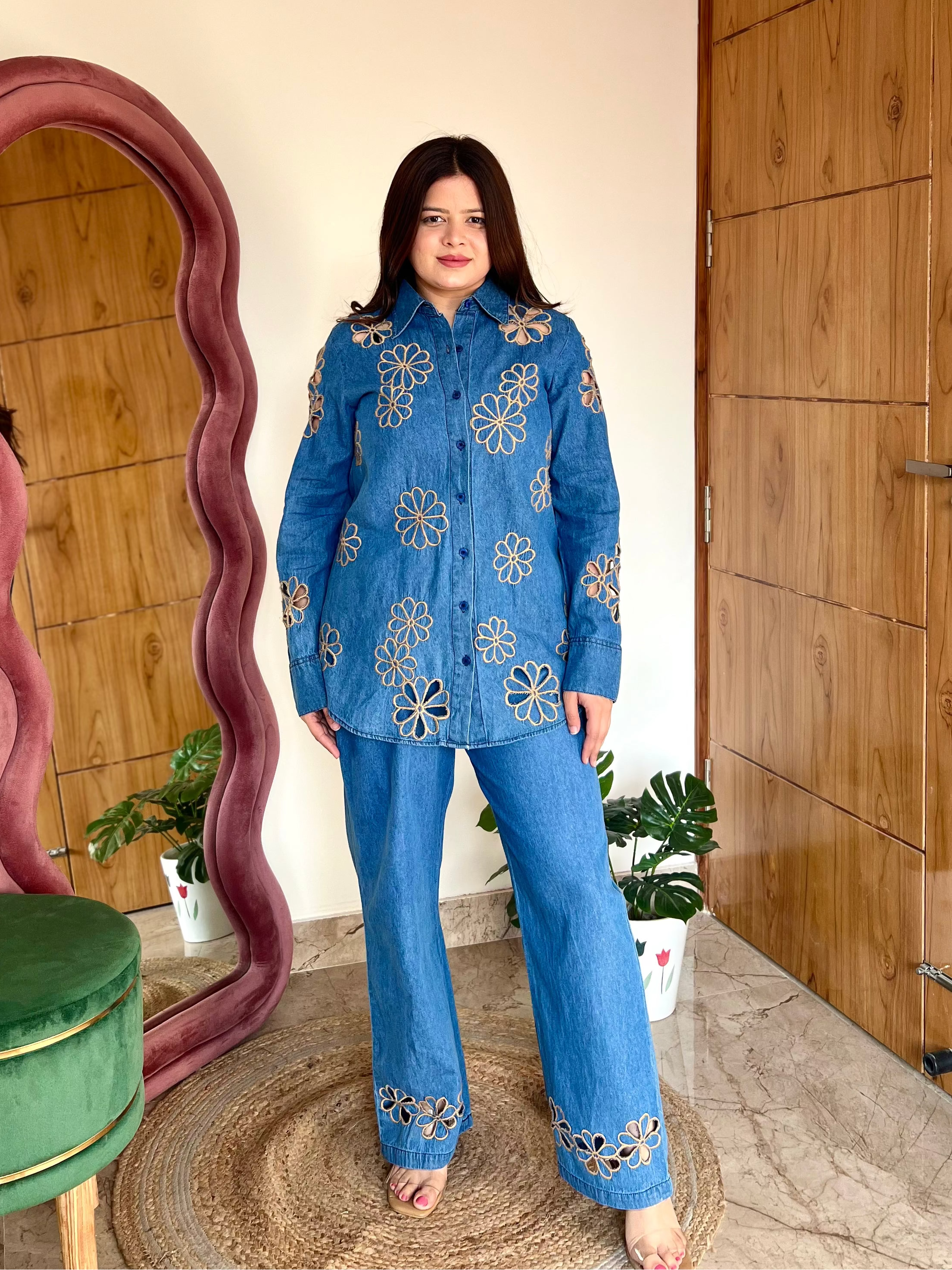 KIT CUTWORK DENIM COORD