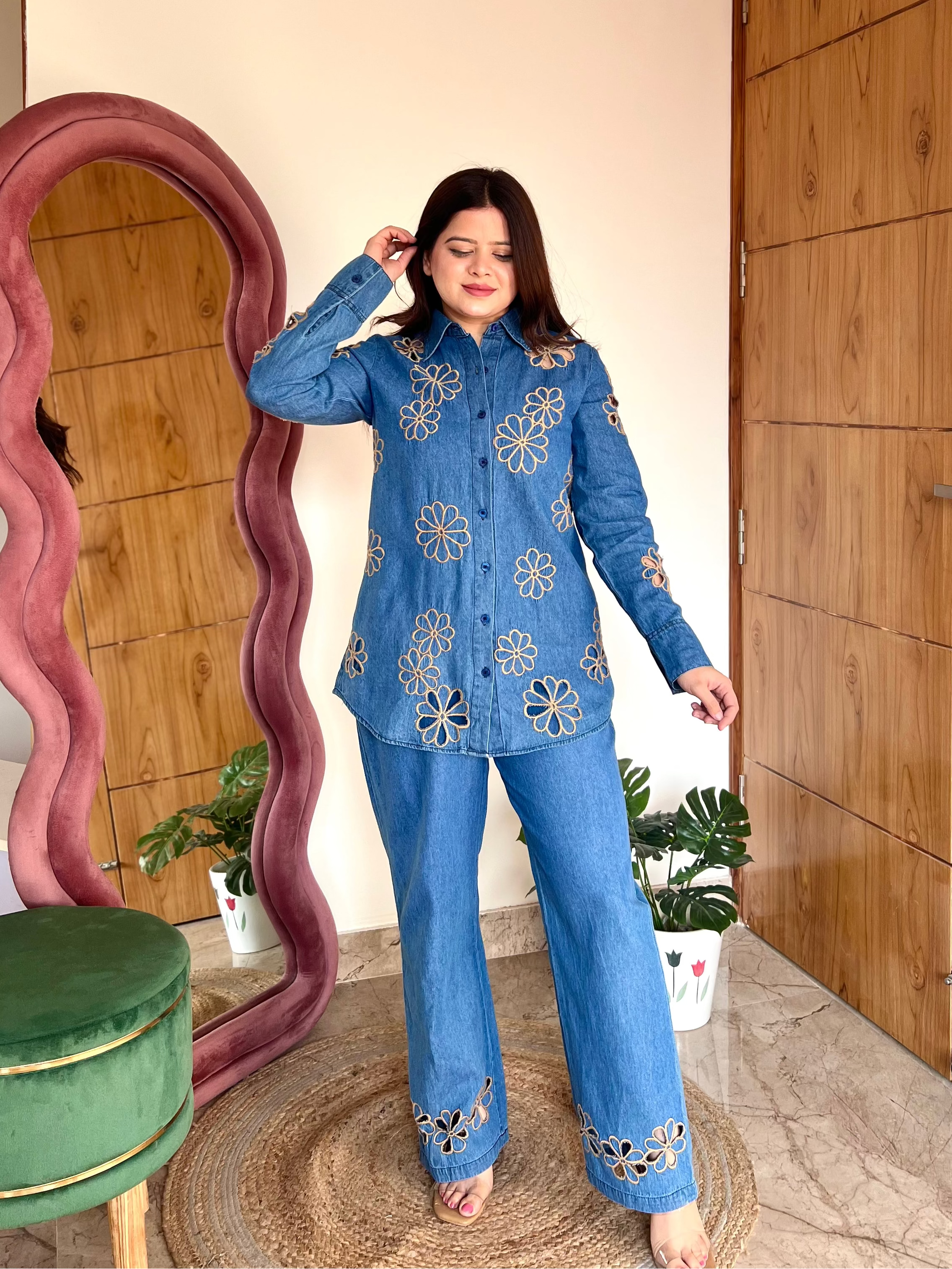 KIT CUTWORK DENIM COORD