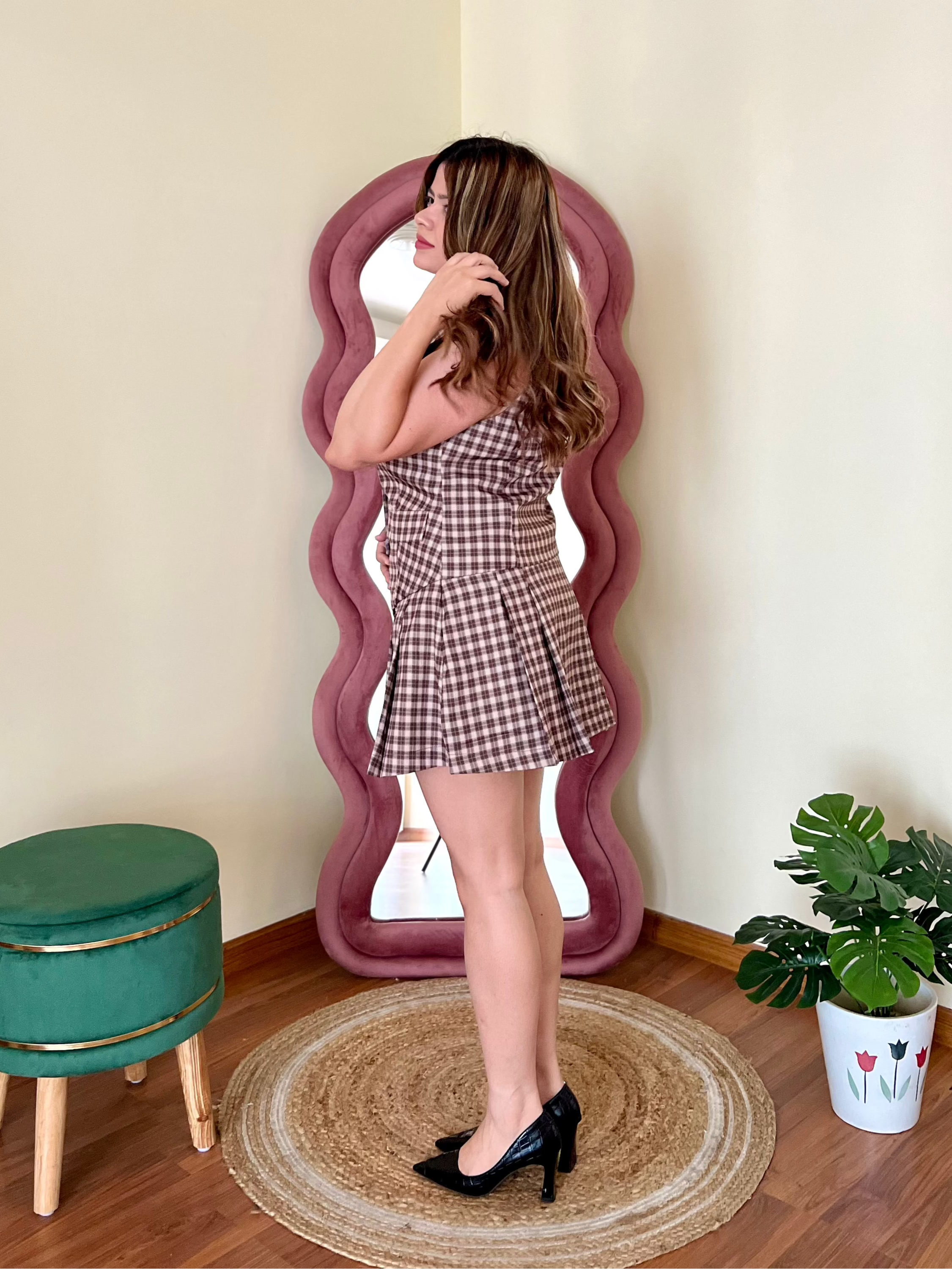 SEATTLE CHEQUERED SKIRT SET