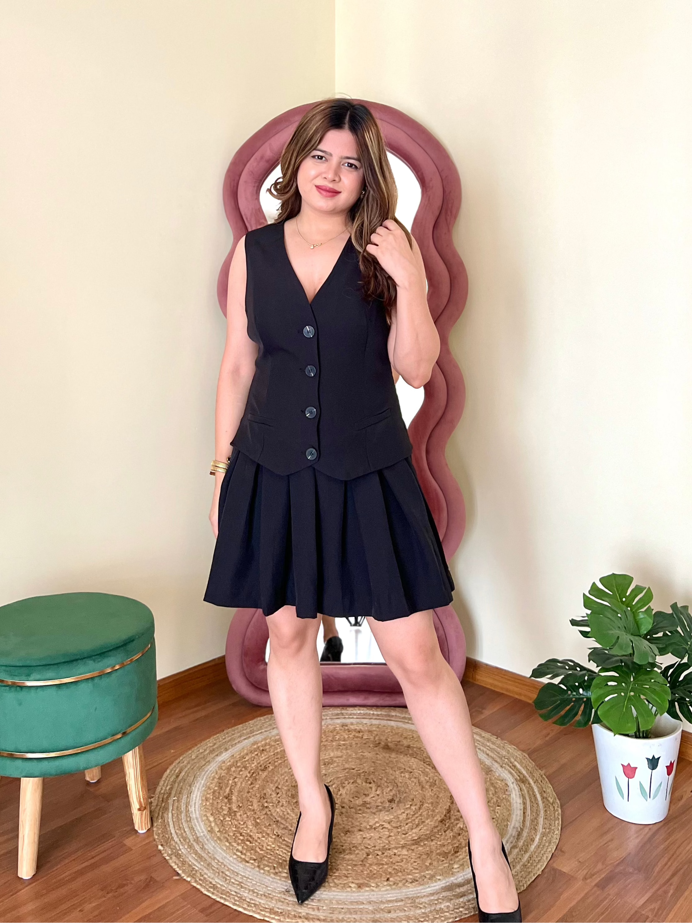 BOSSY WAISTCOAT DRESS