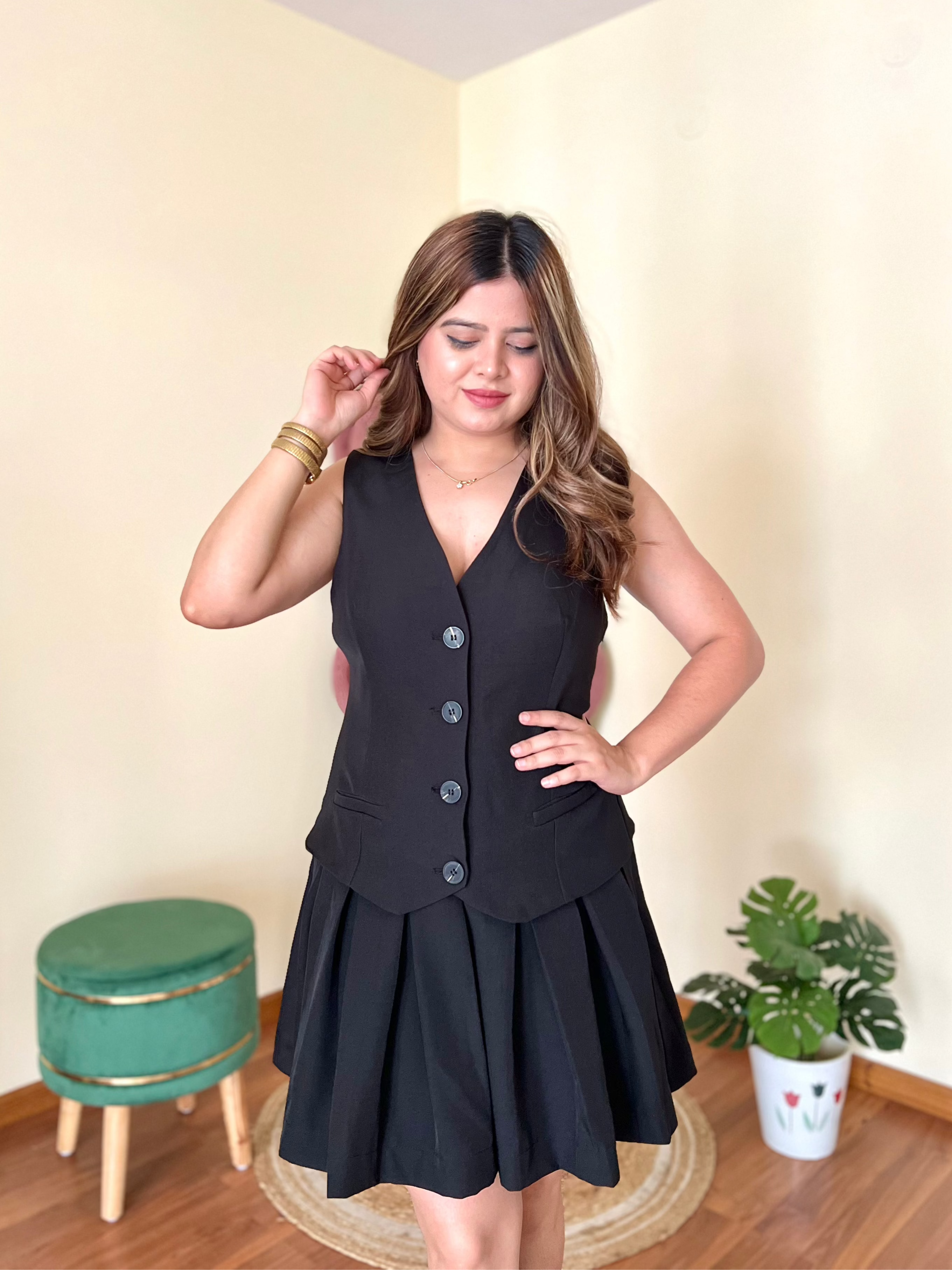 BOSSY WAISTCOAT DRESS