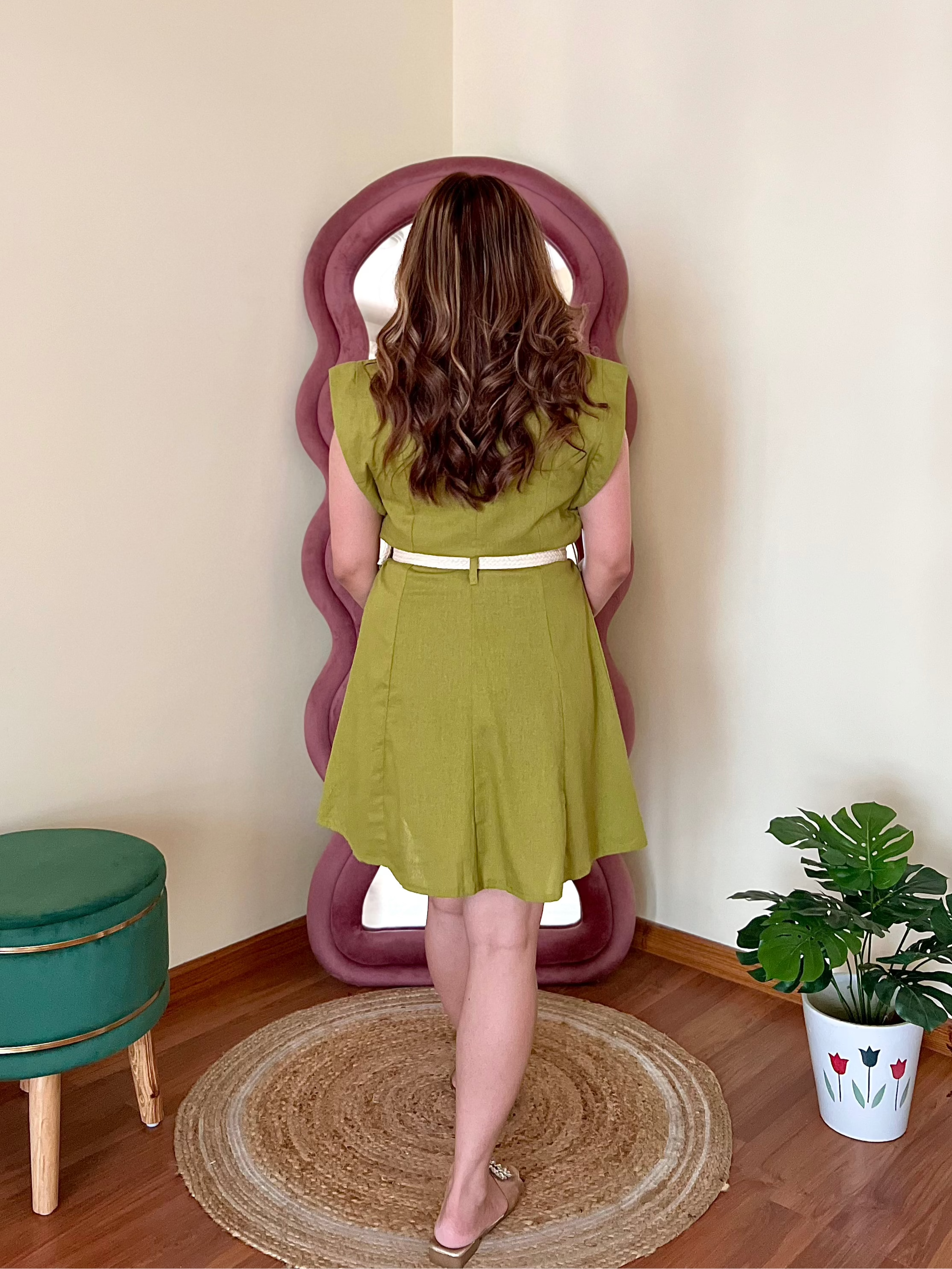 CLOVER BELTED DRESS