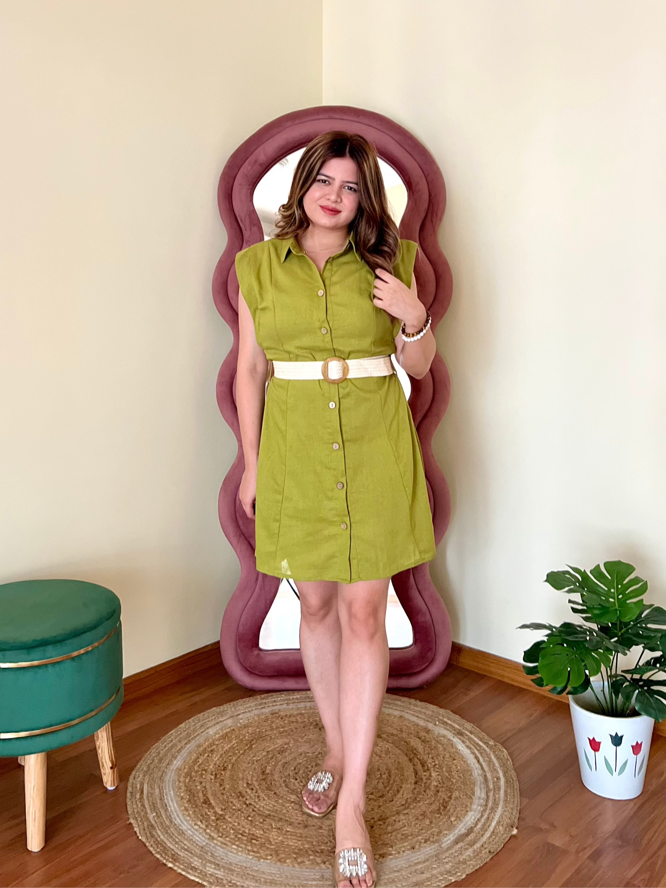 CLOVER BELTED DRESS