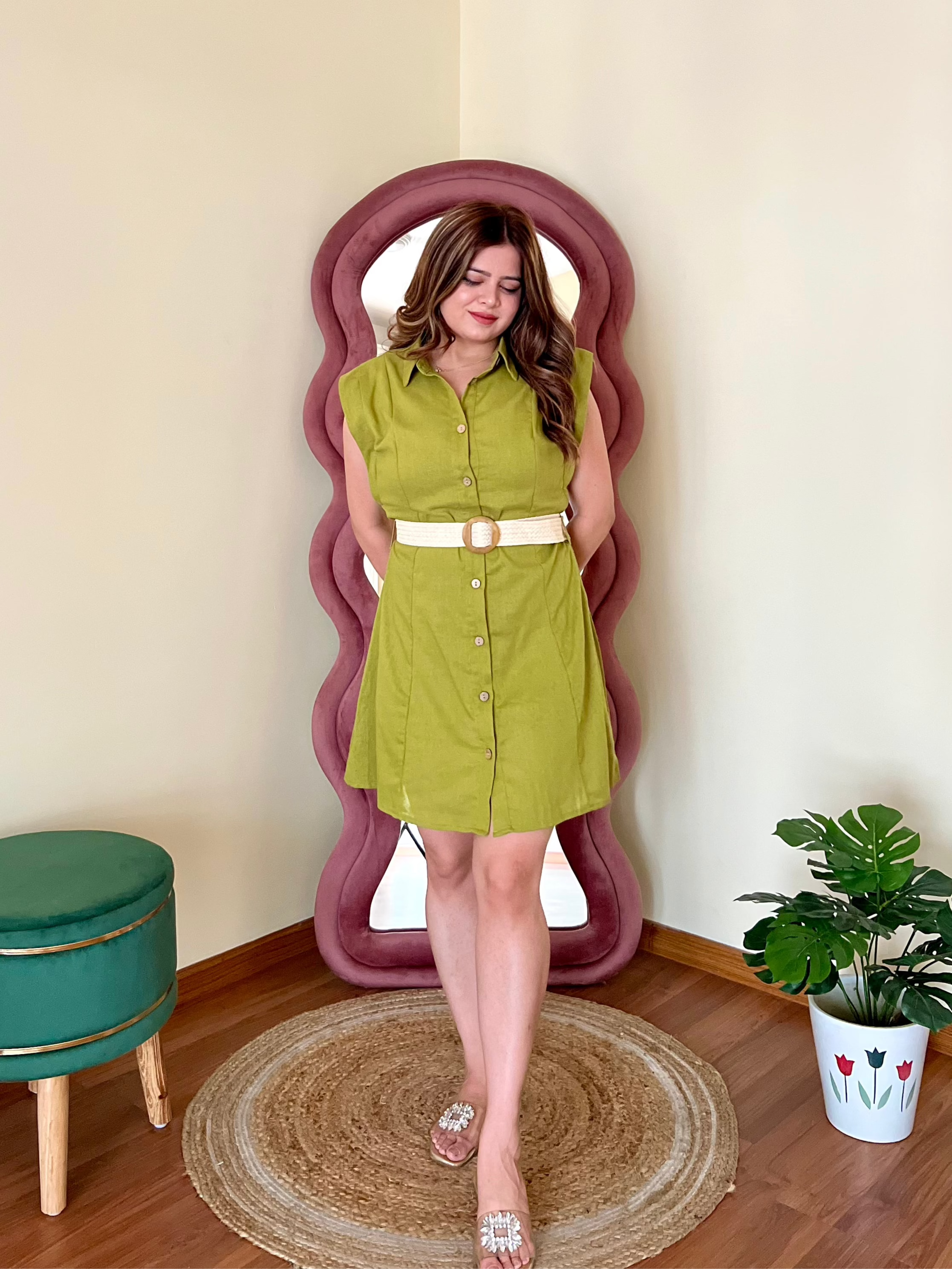 CLOVER BELTED DRESS