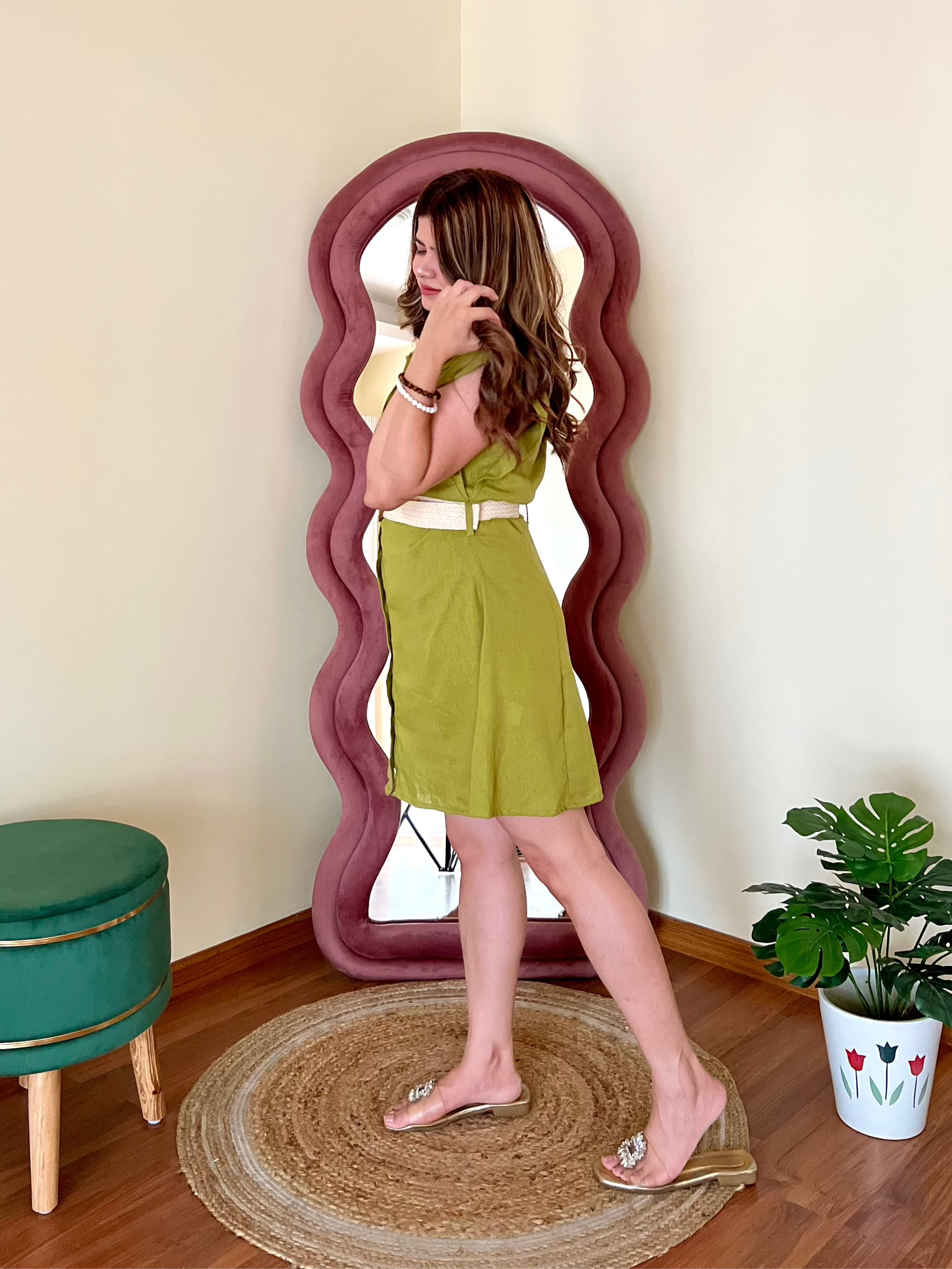 CLOVER BELTED DRESS