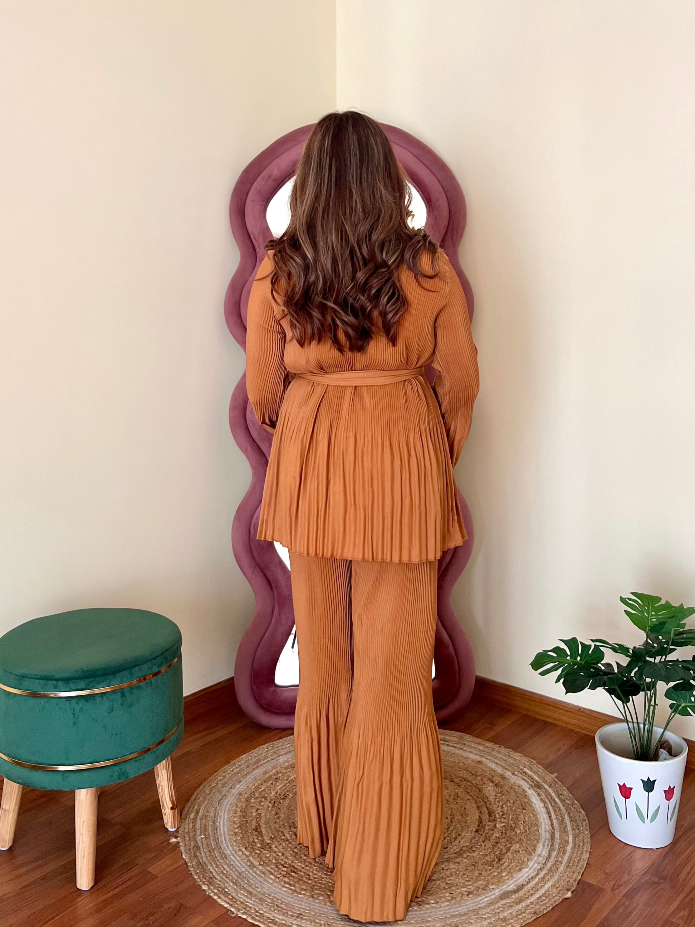 PEACHY PLEATED COORD