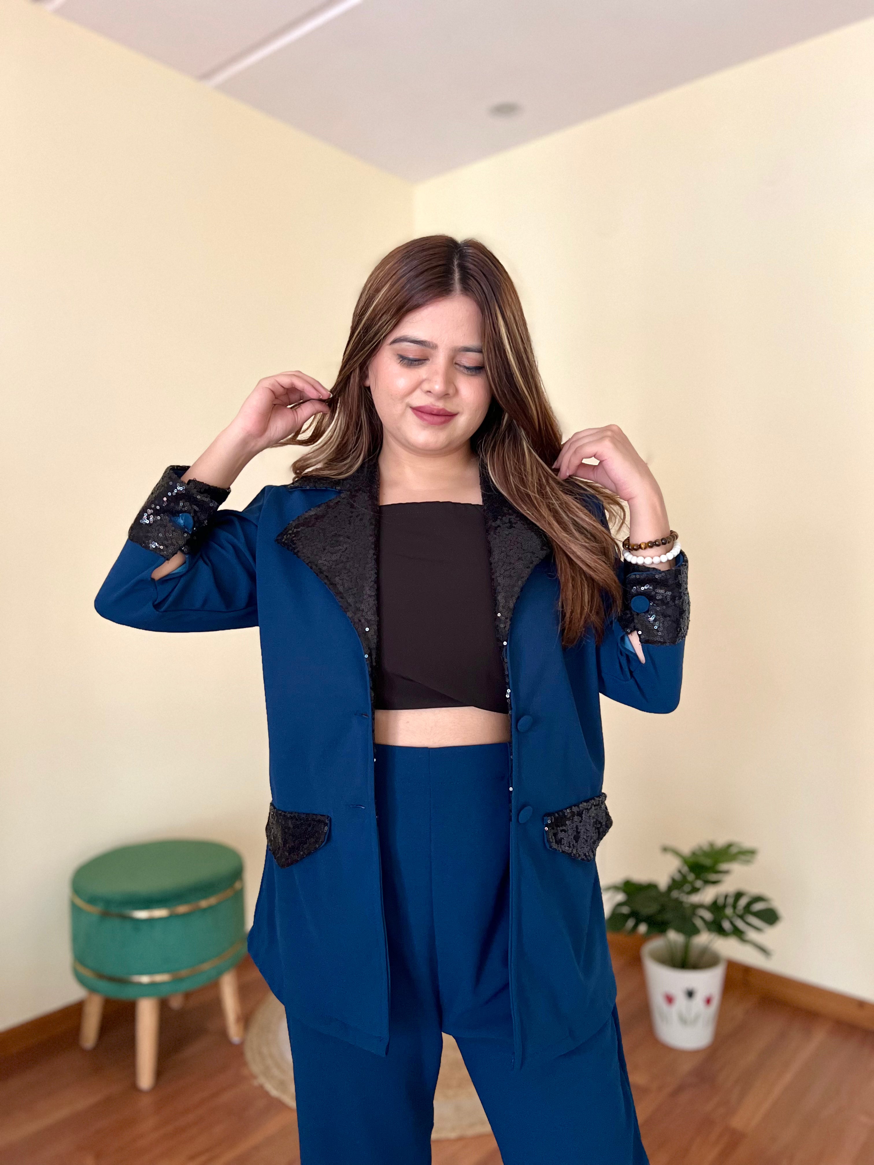 BLUEBERRY 2PC BLAZER SET