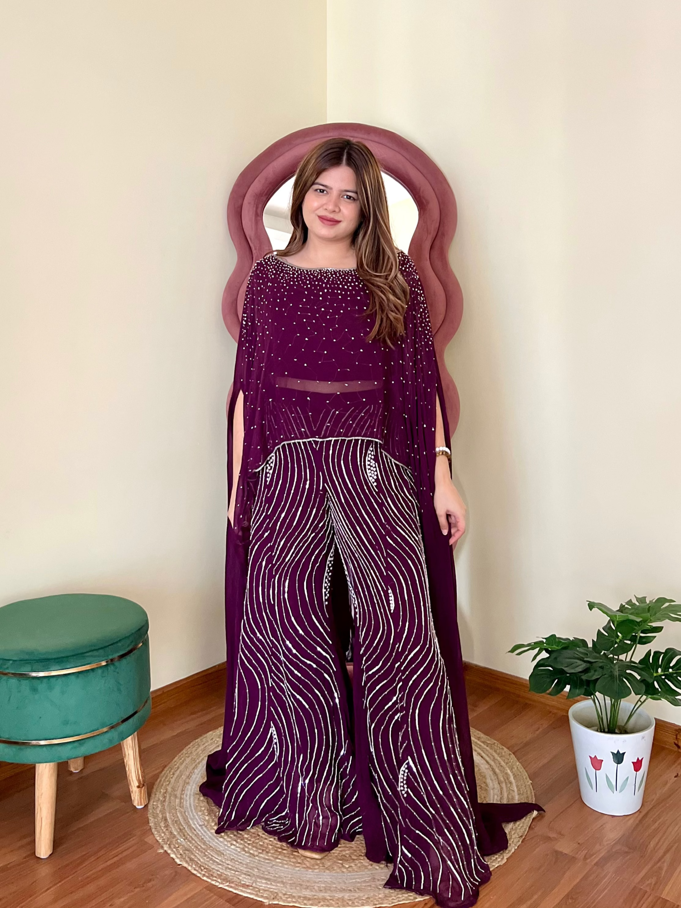 WINE CAPE SHARARA SET