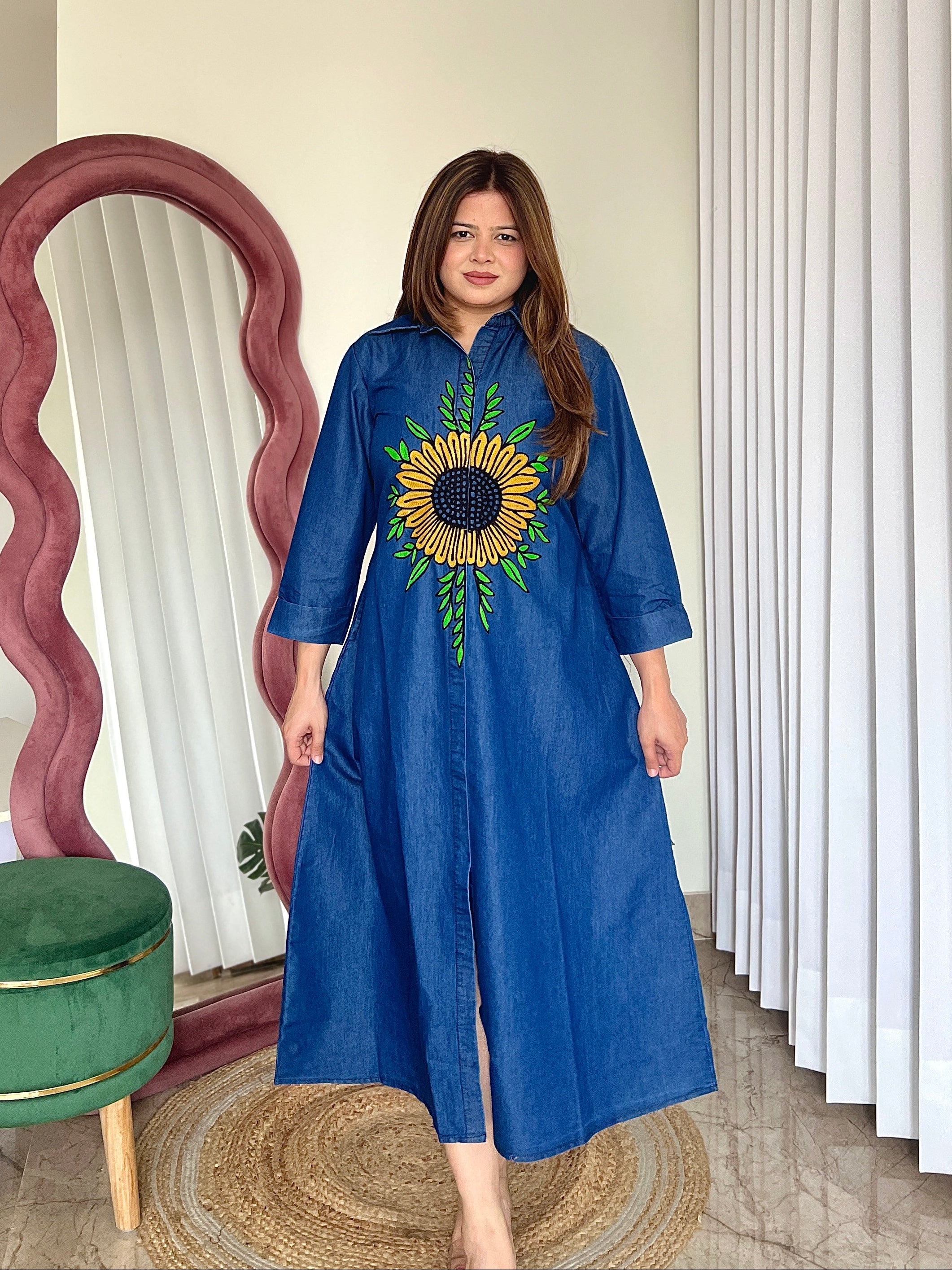 DAISY GLOW DENIM DRESS