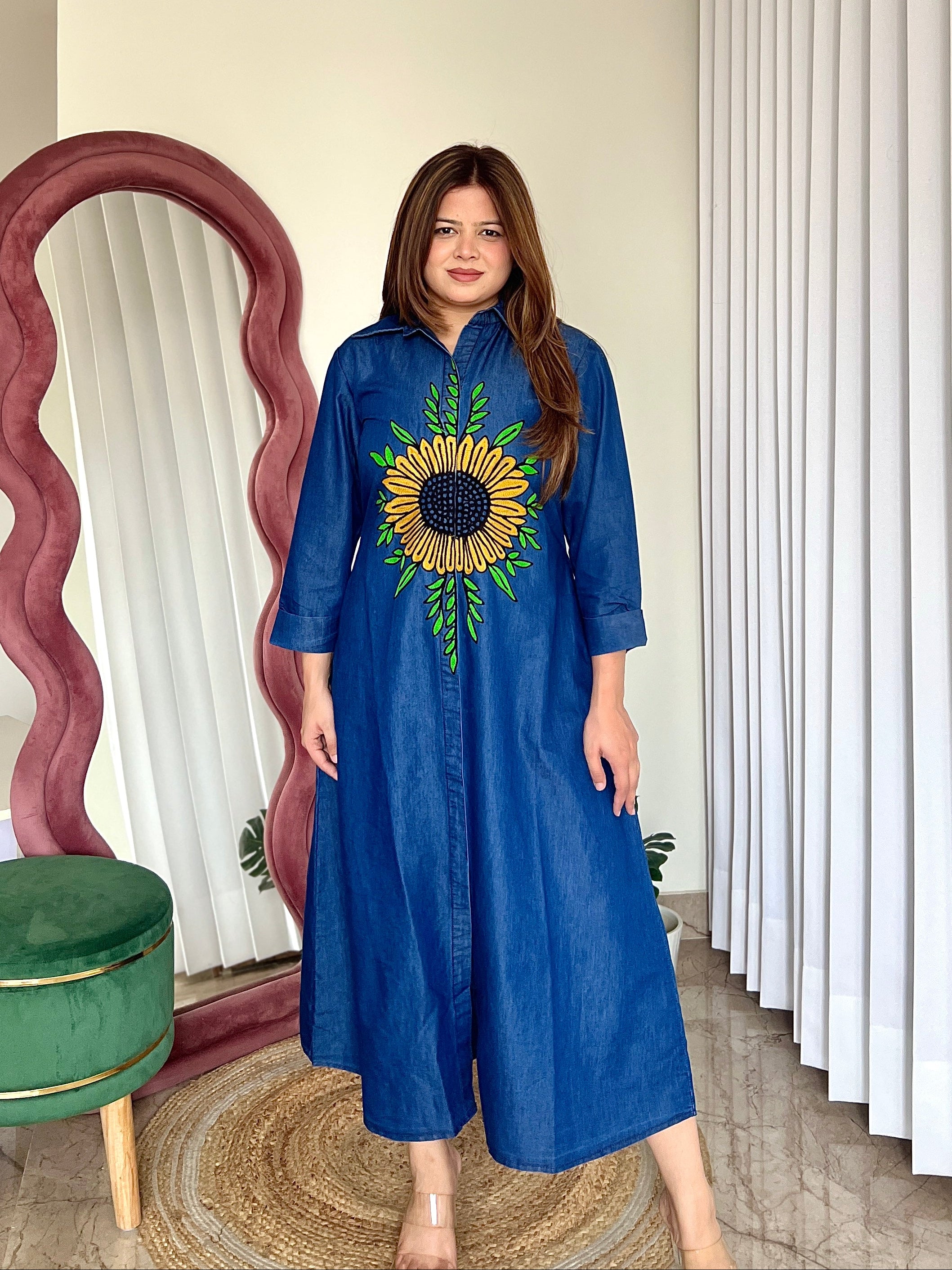 DAISY GLOW DENIM DRESS