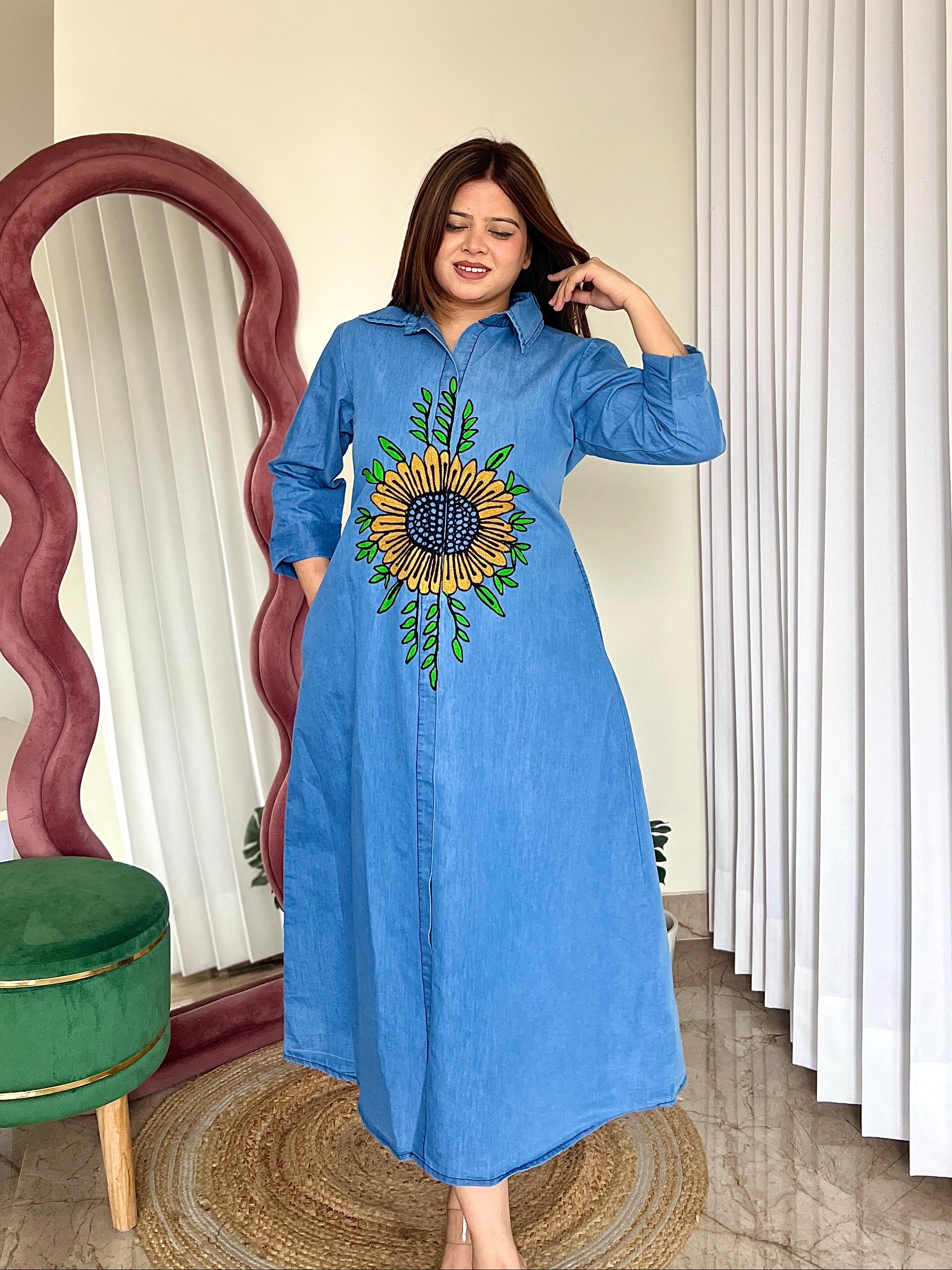 DAISY GLOW DENIM DRESS