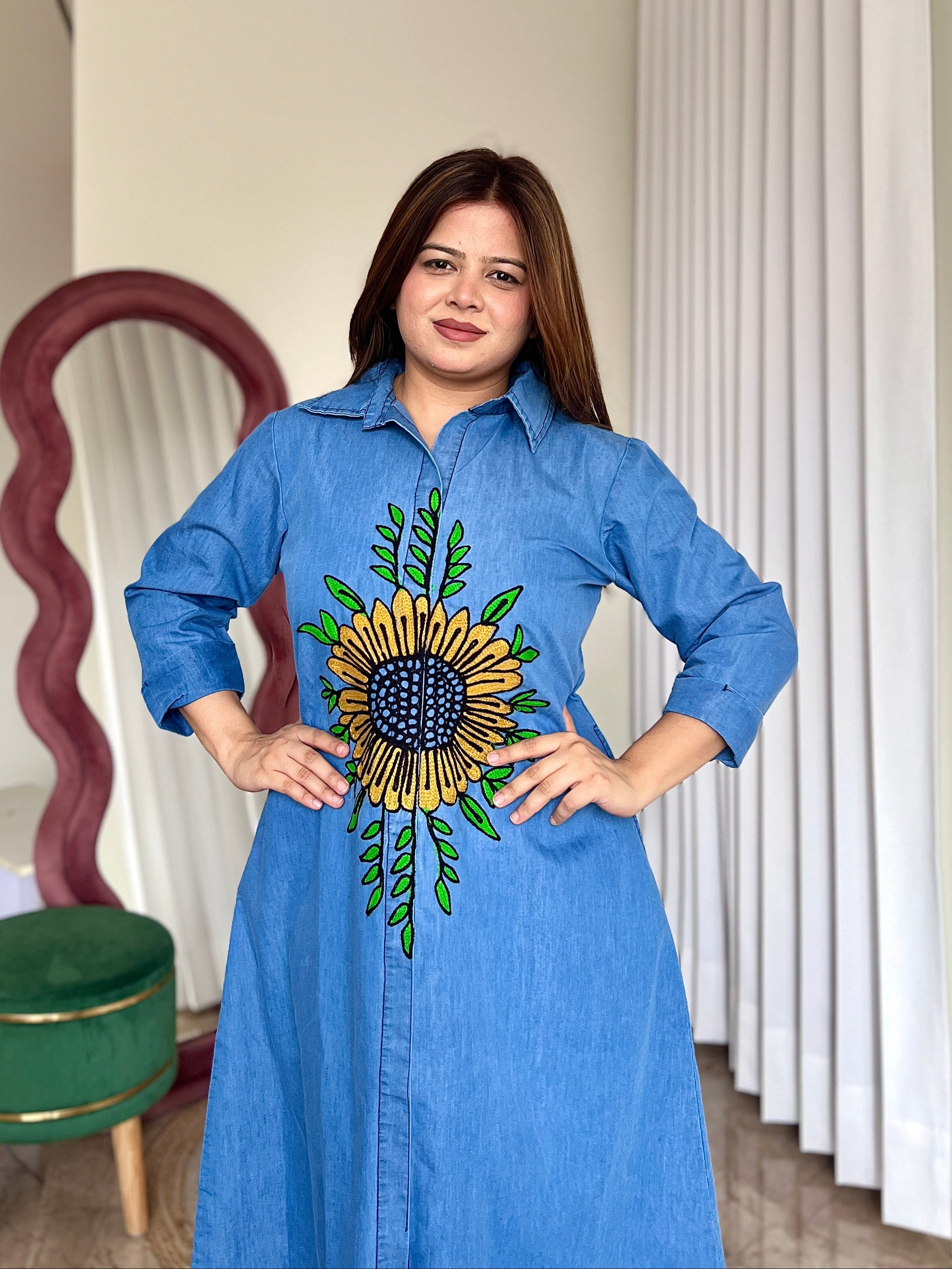 DAISY GLOW DENIM DRESS