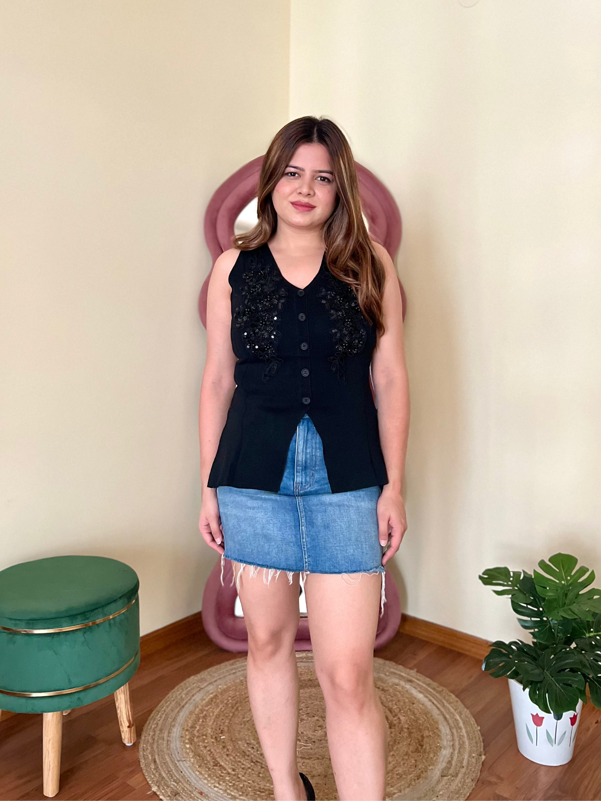 MILKSHAKE EMBROIDERED WAISTCOAT