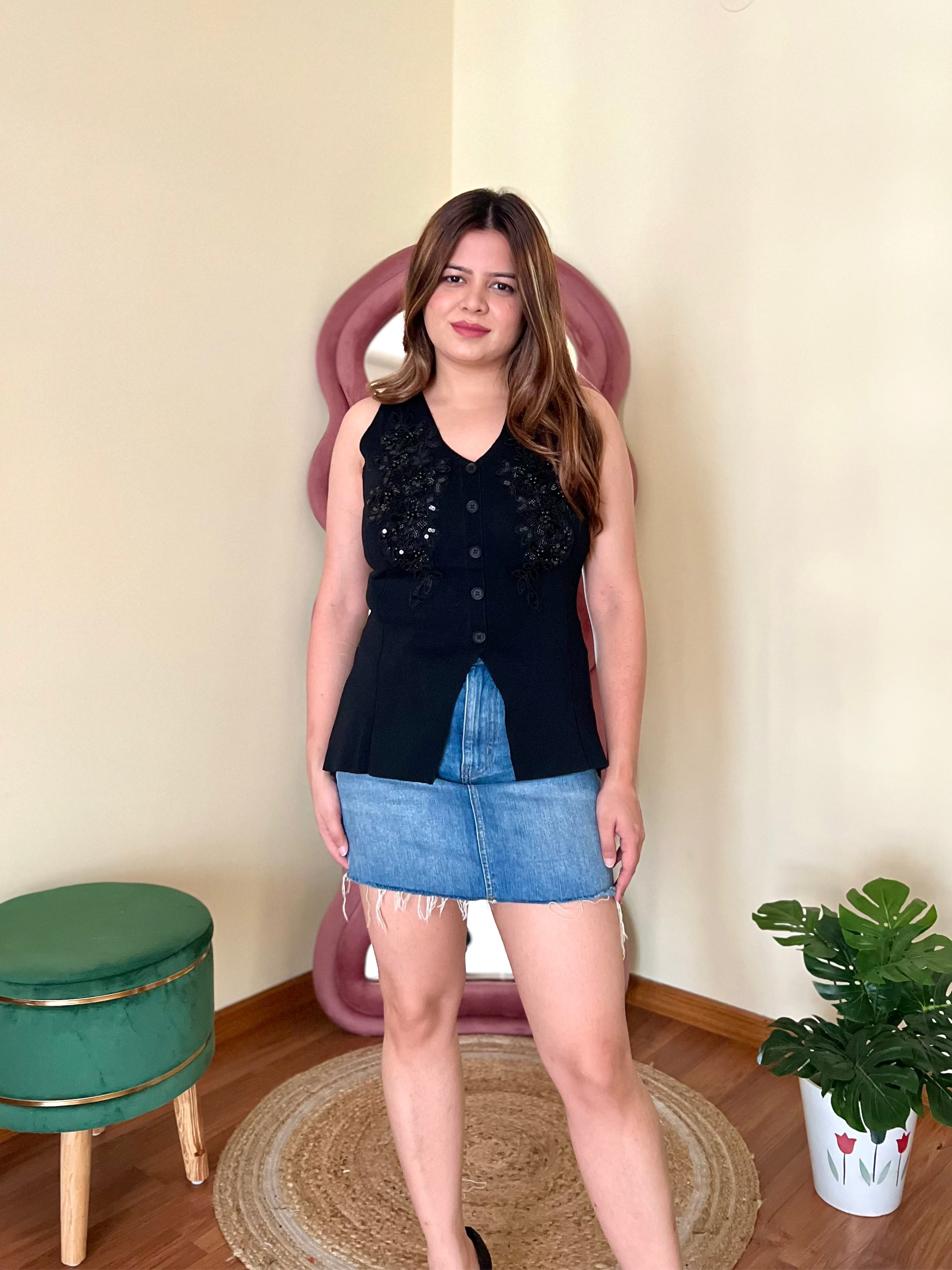 MILKSHAKE EMBROIDERED WAISTCOAT