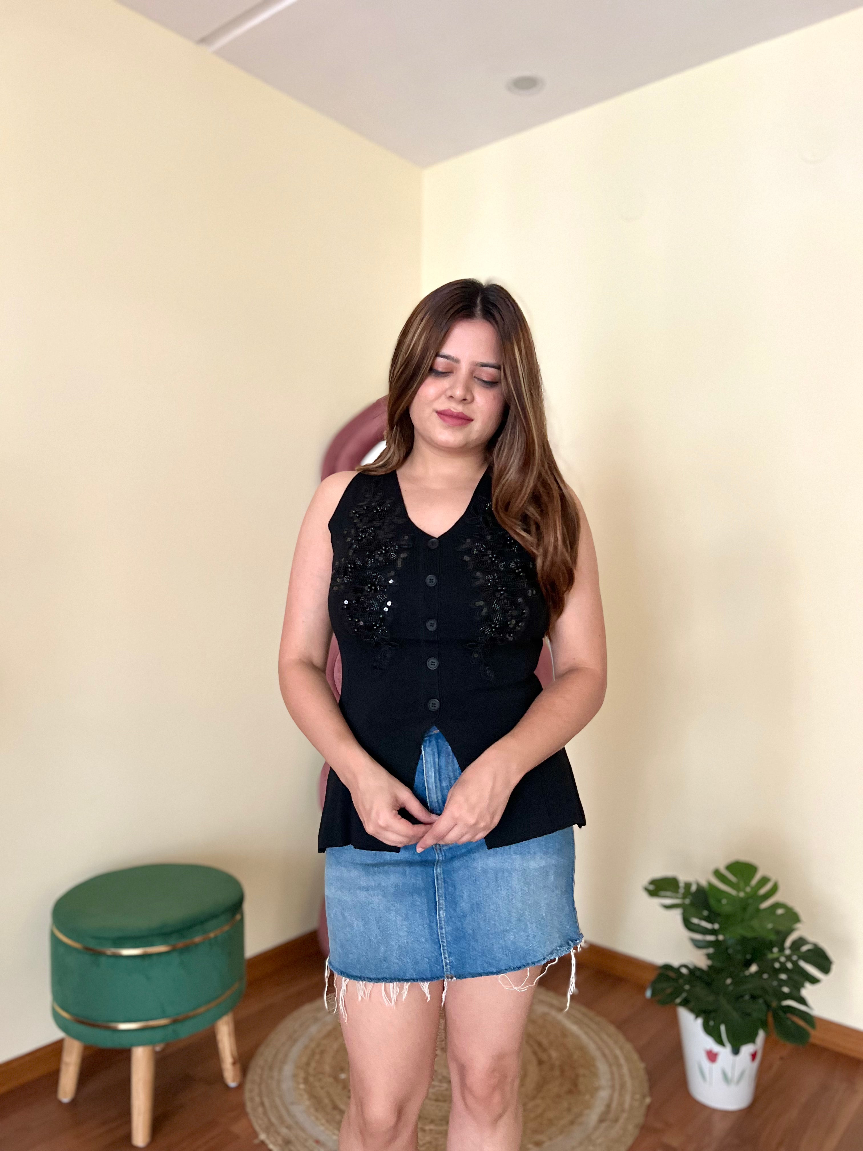 MILKSHAKE EMBROIDERED WAISTCOAT