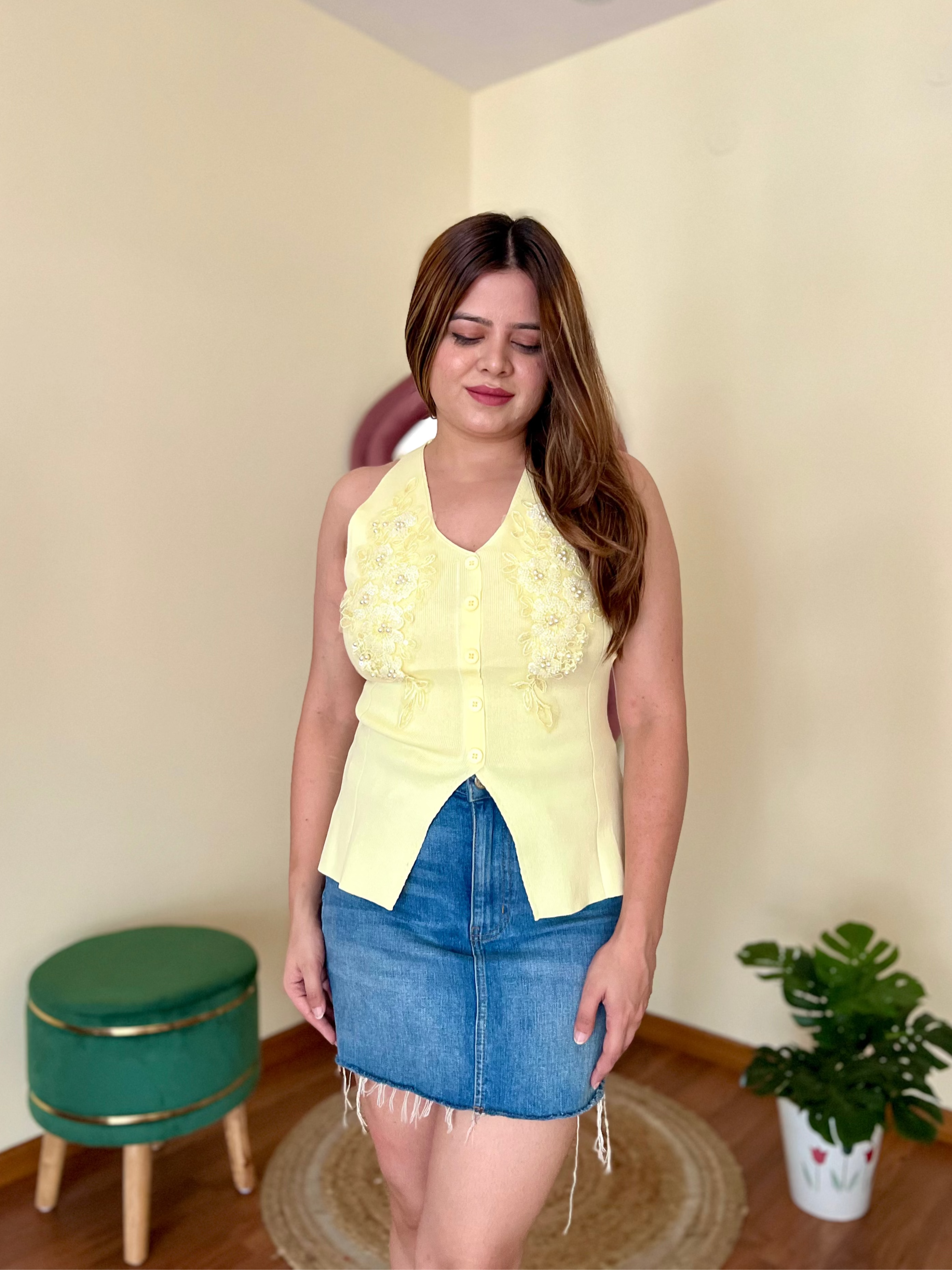 MILKSHAKE EMBROIDERED WAISTCOAT