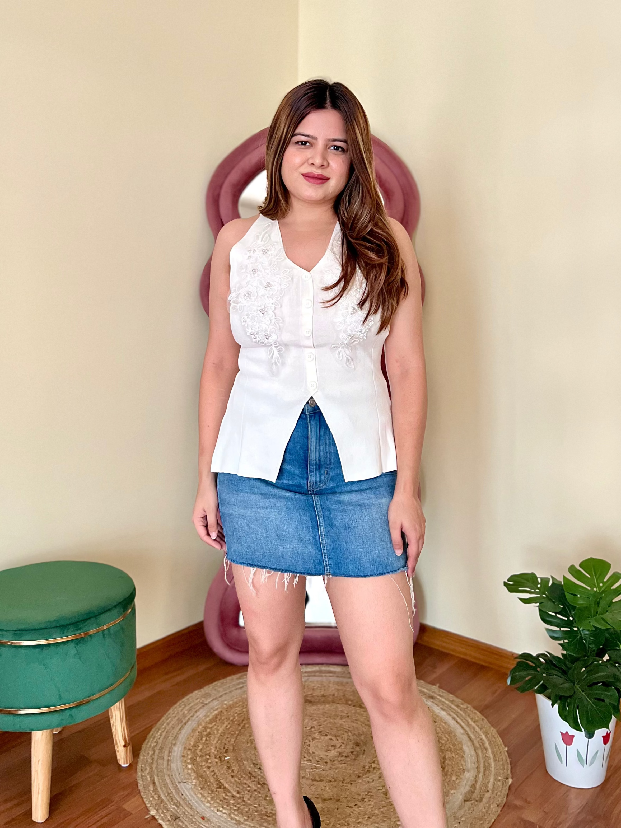 MILKSHAKE EMBROIDERED WAISTCOAT