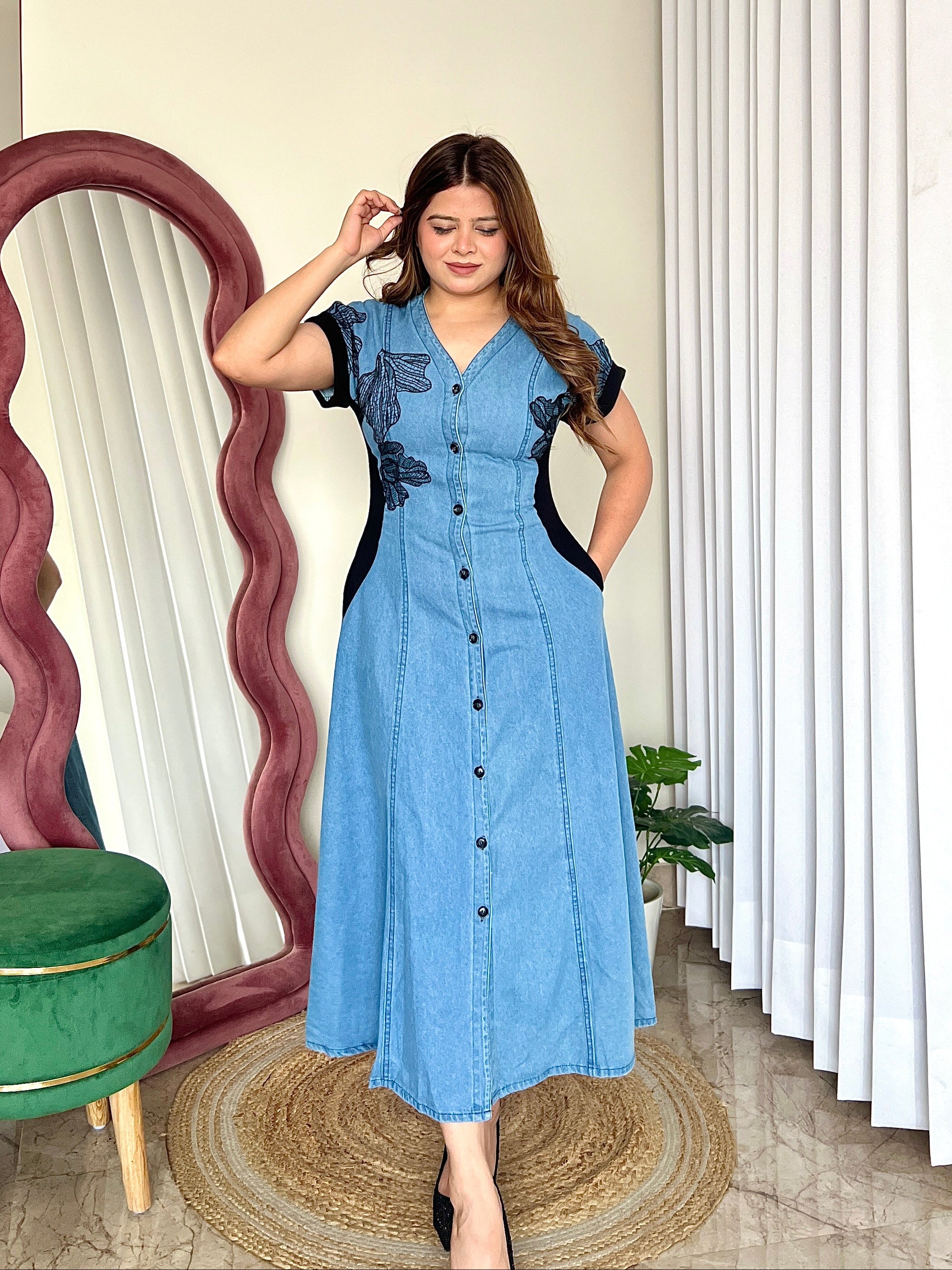 JULIET DENIM ILLUSION DRESS