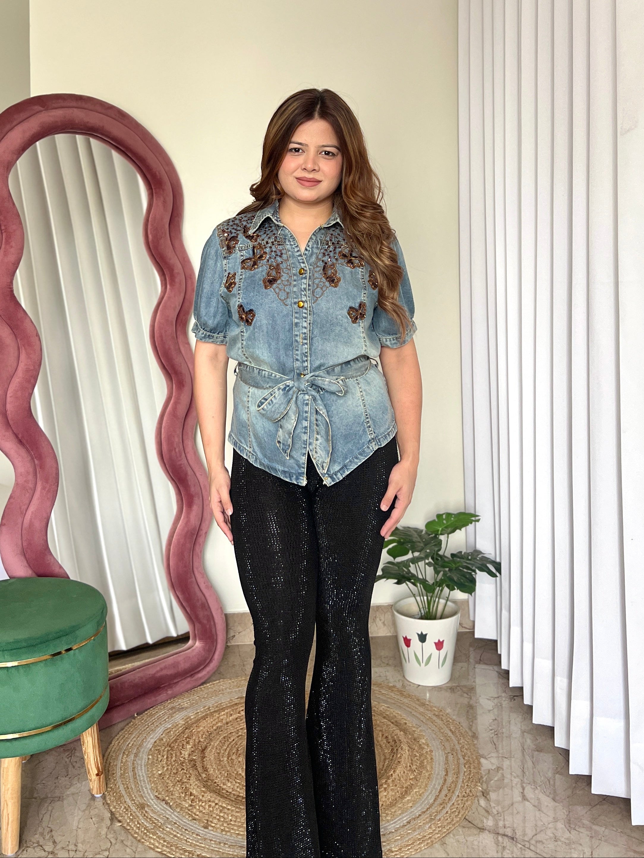 KAIRA DENIM TOP