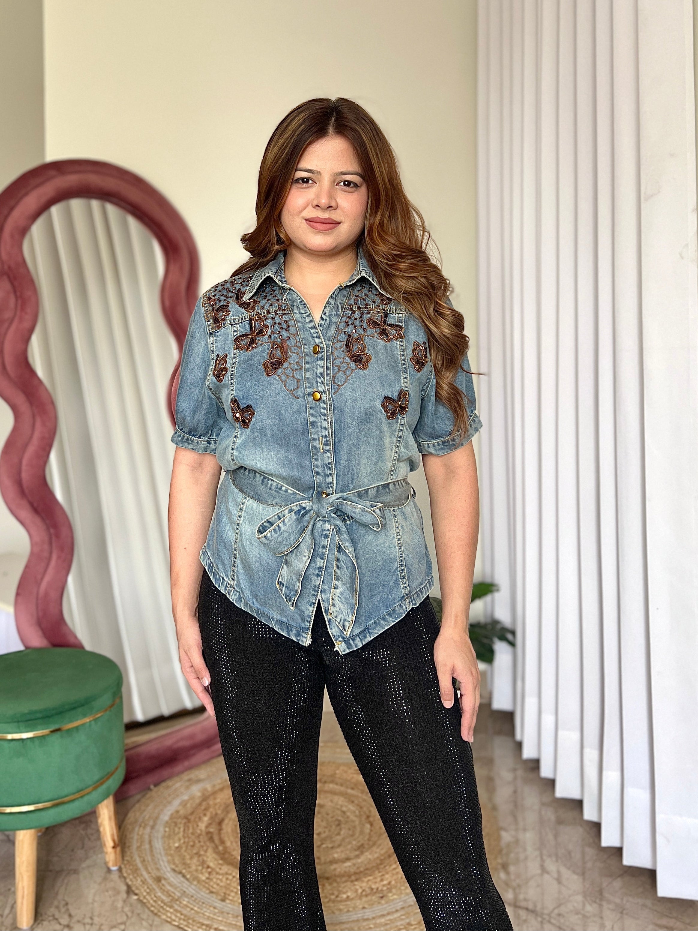 KAIRA DENIM TOP