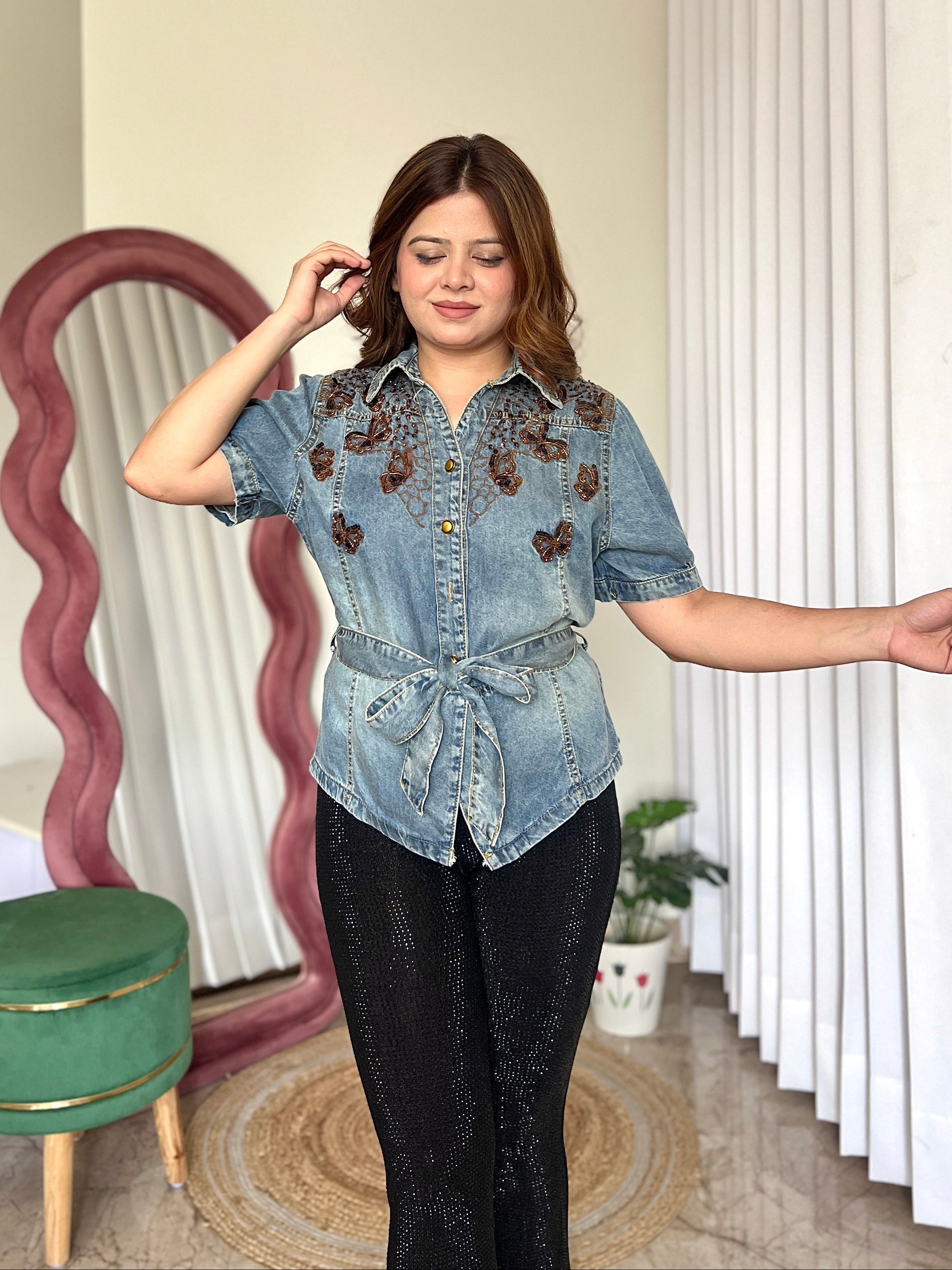 KAIRA DENIM TOP