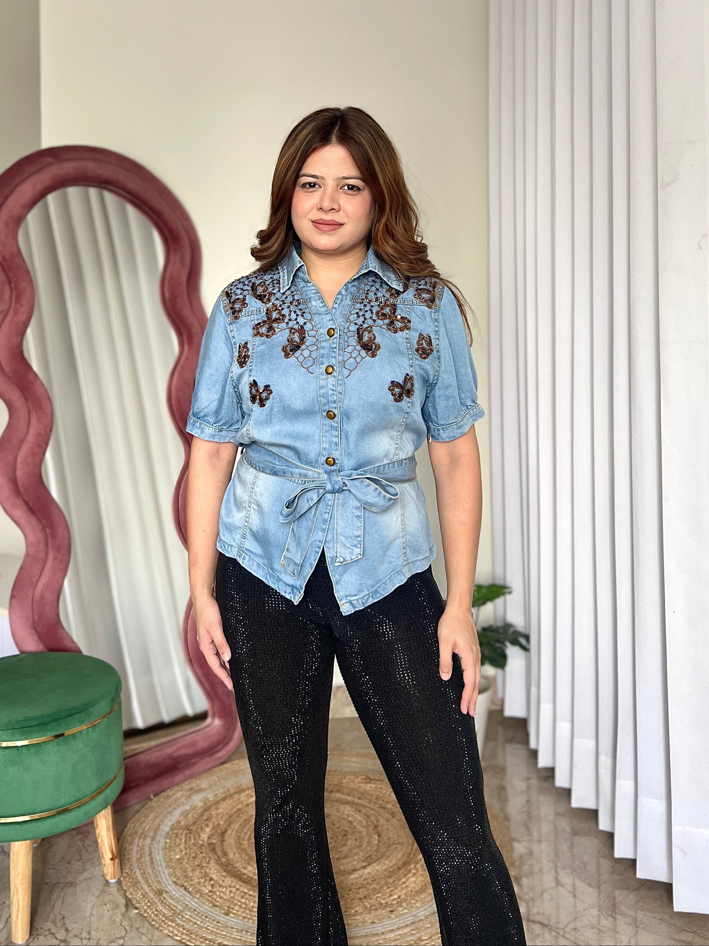 KAIRA DENIM TOP