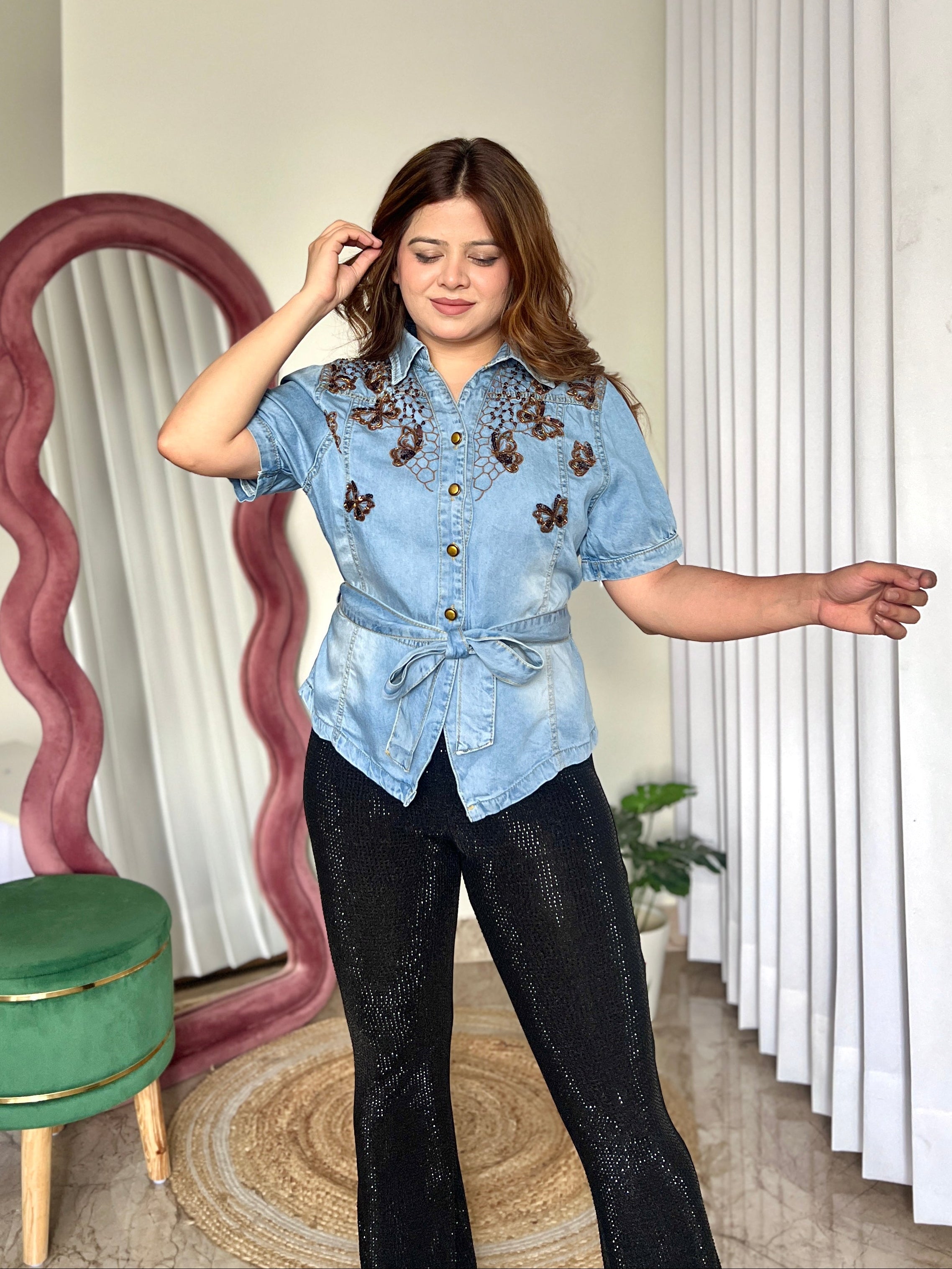KAIRA DENIM TOP