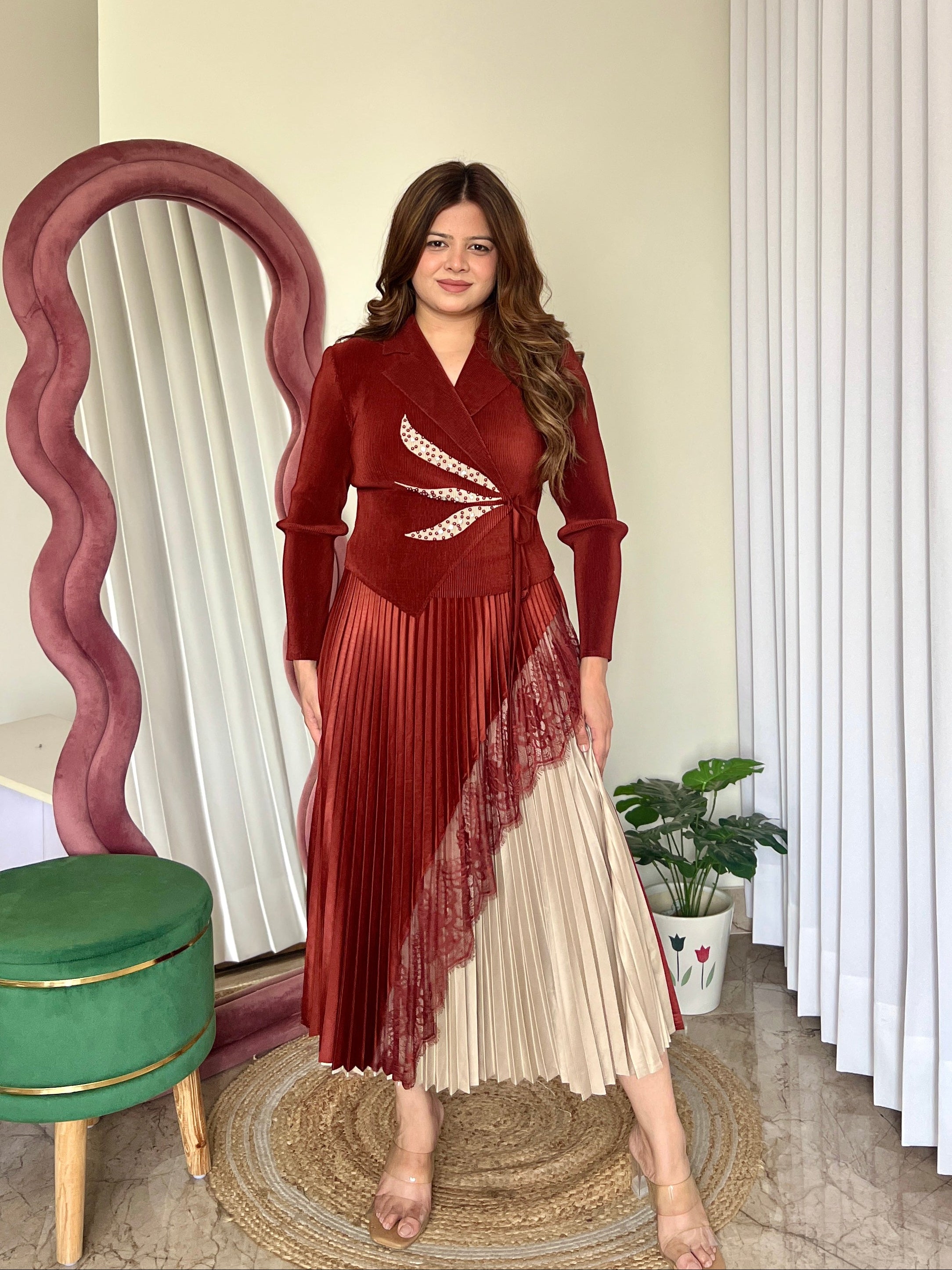 LEAH PLEATED DRESS