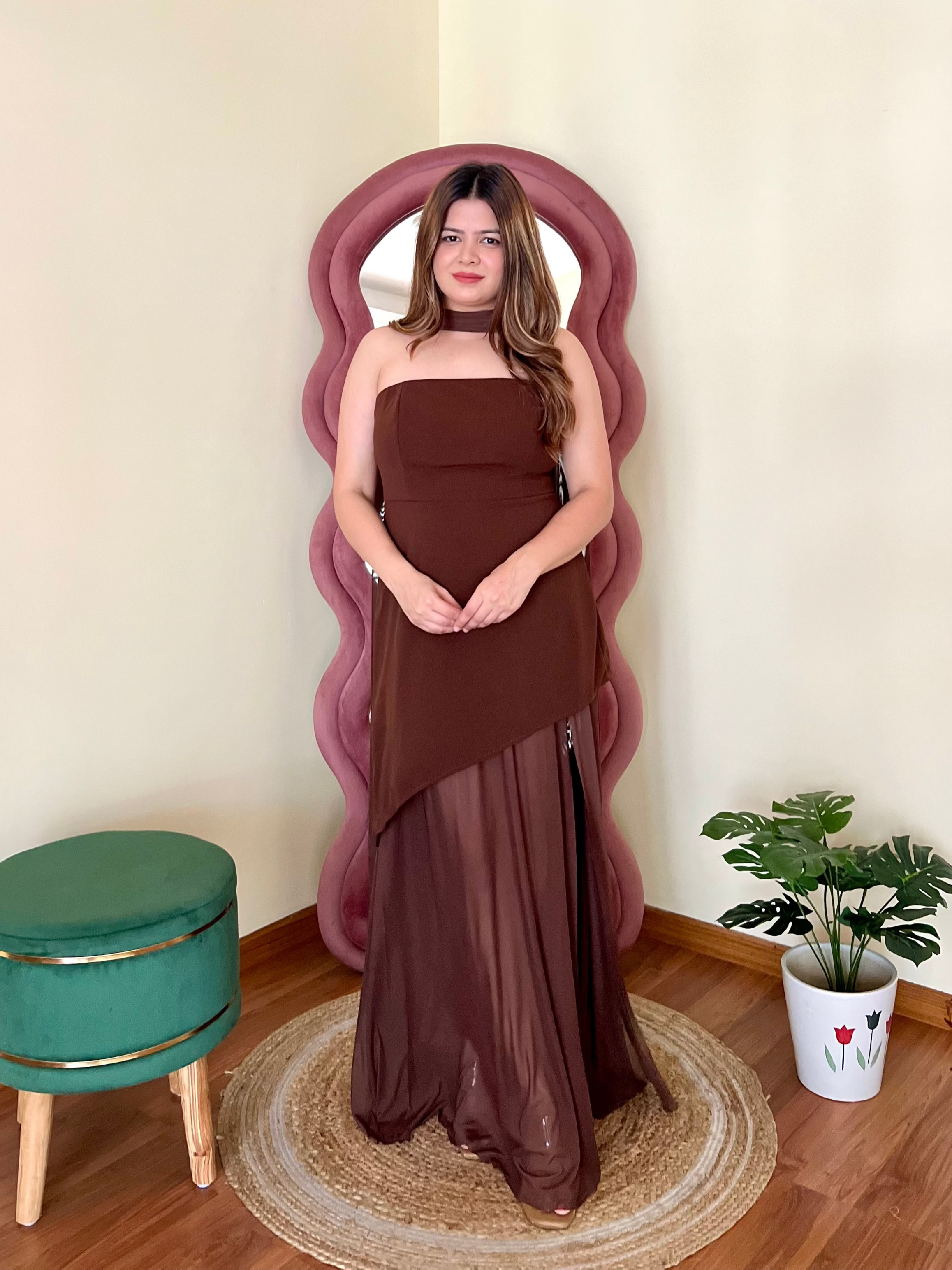 SCOTTIE TUBE DRESS WITH STOLE