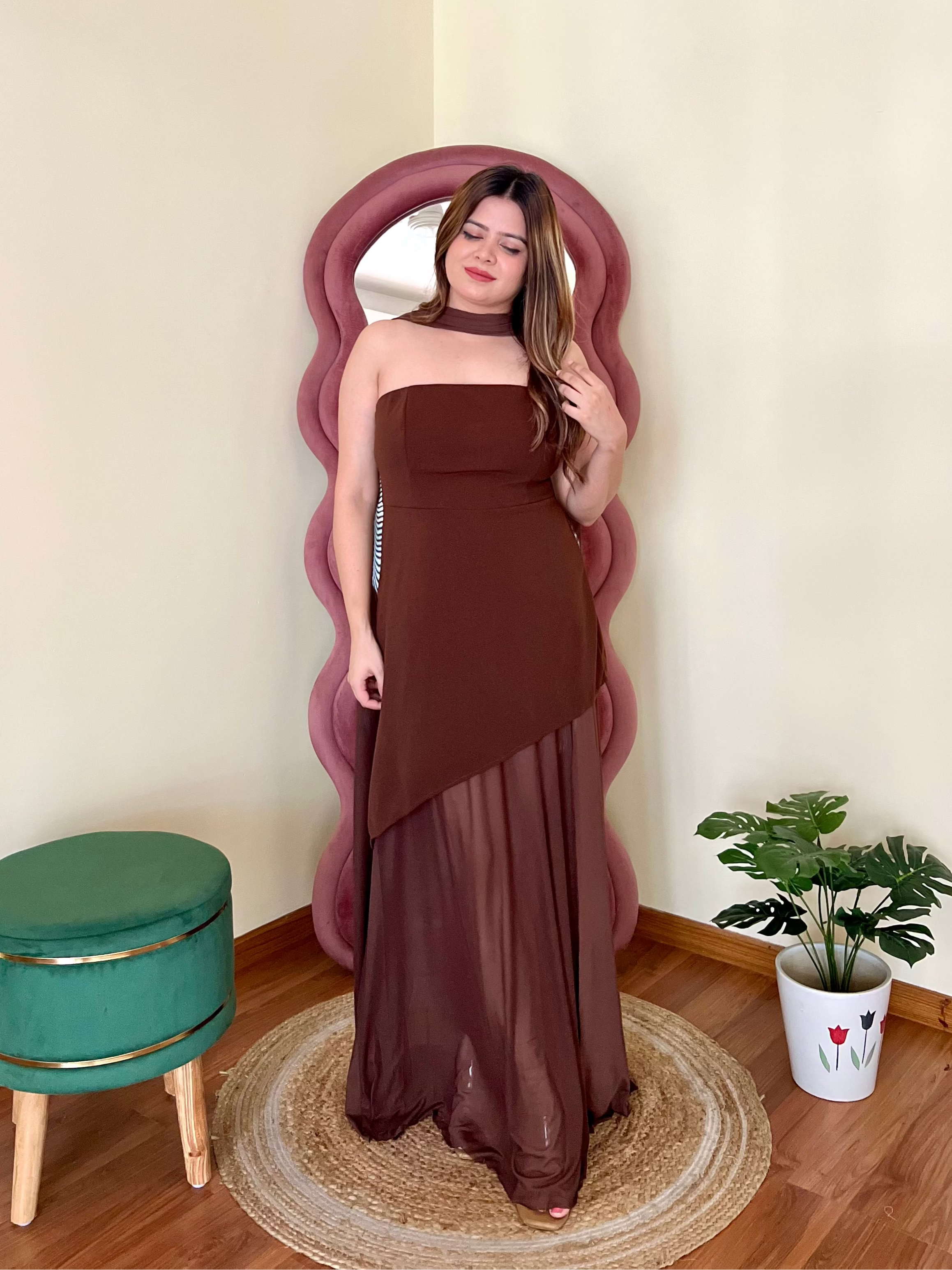 SCOTTIE TUBE DRESS WITH STOLE