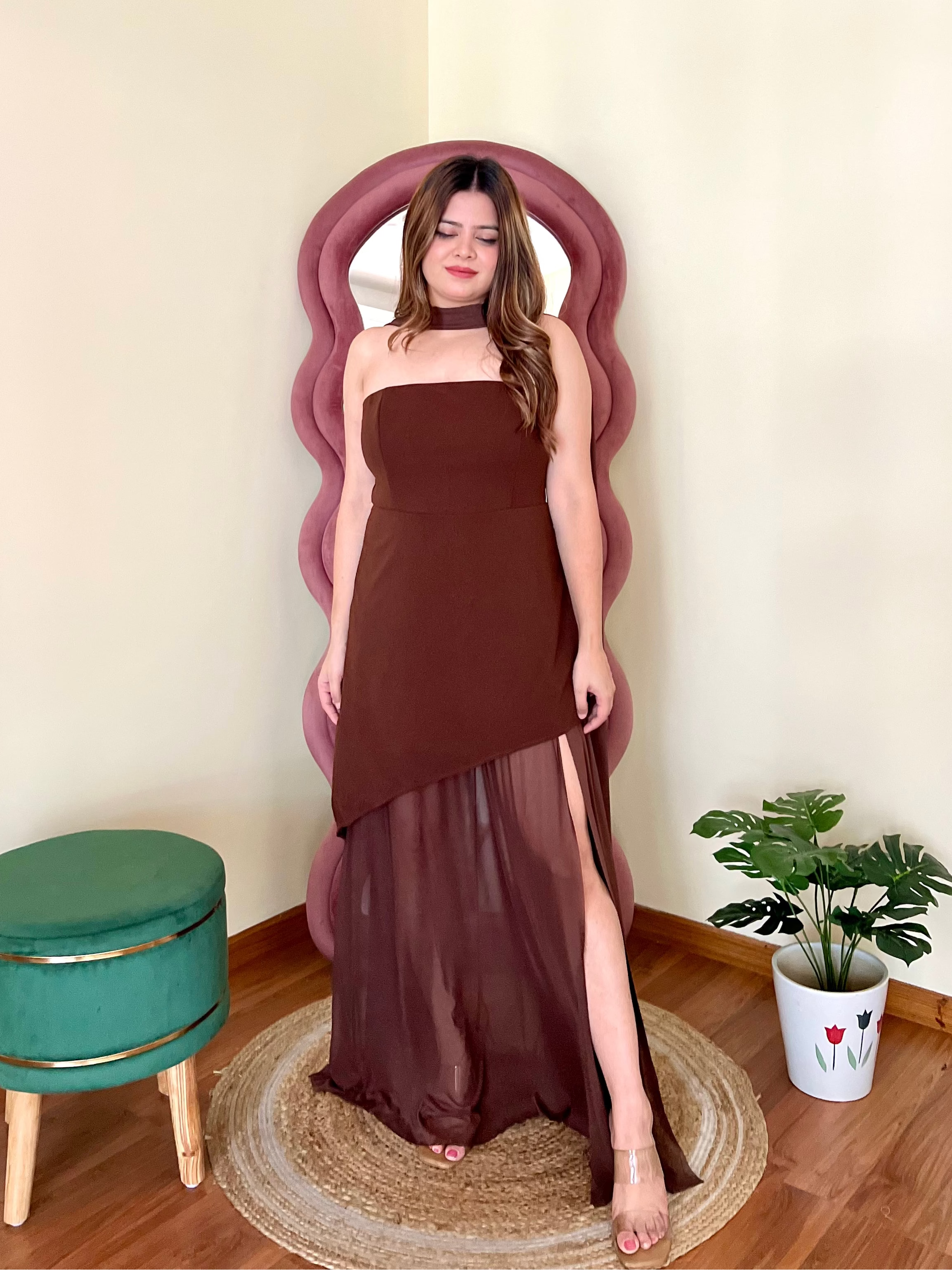 SCOTTIE TUBE DRESS WITH STOLE