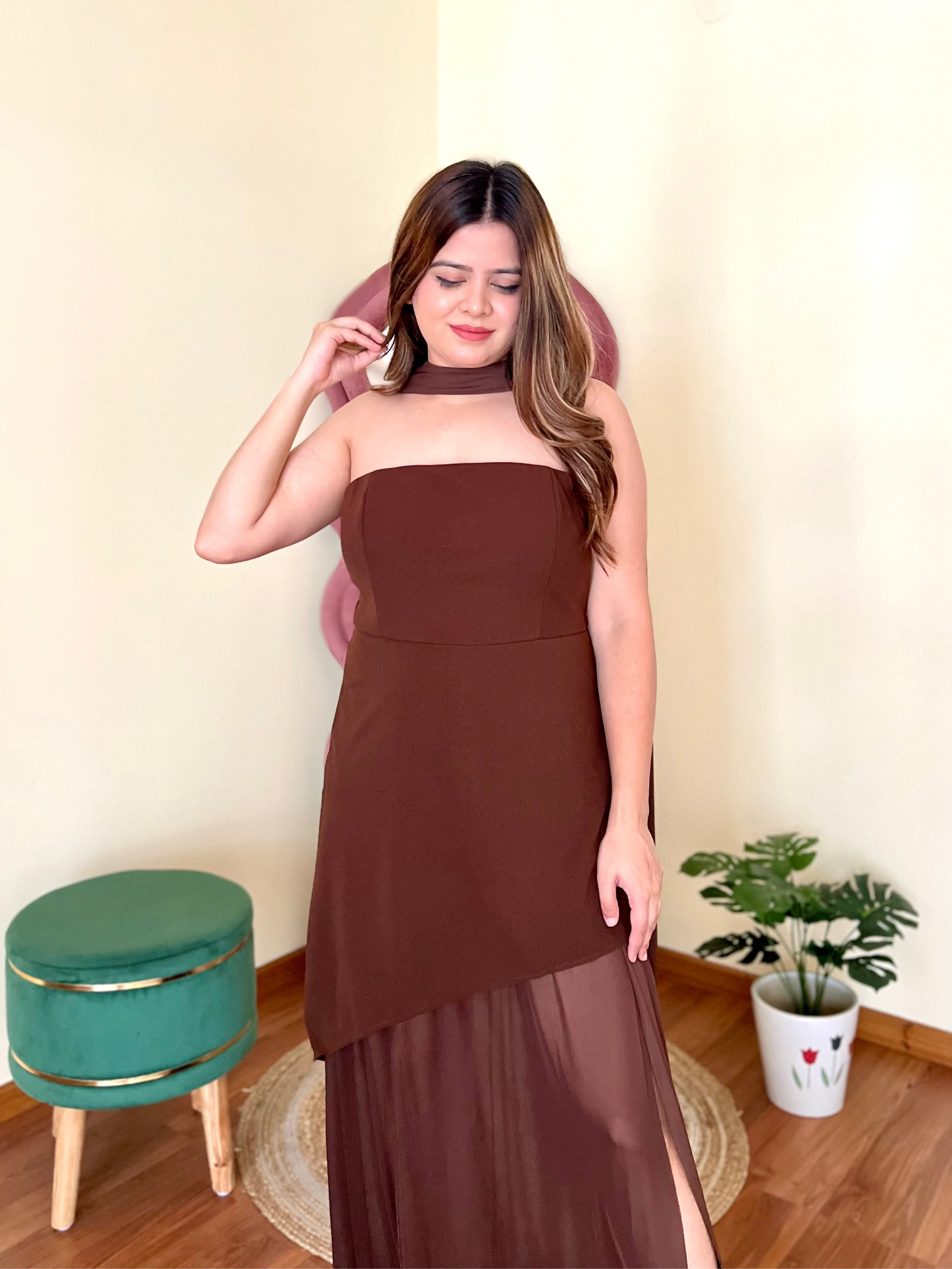 SCOTTIE TUBE DRESS WITH STOLE