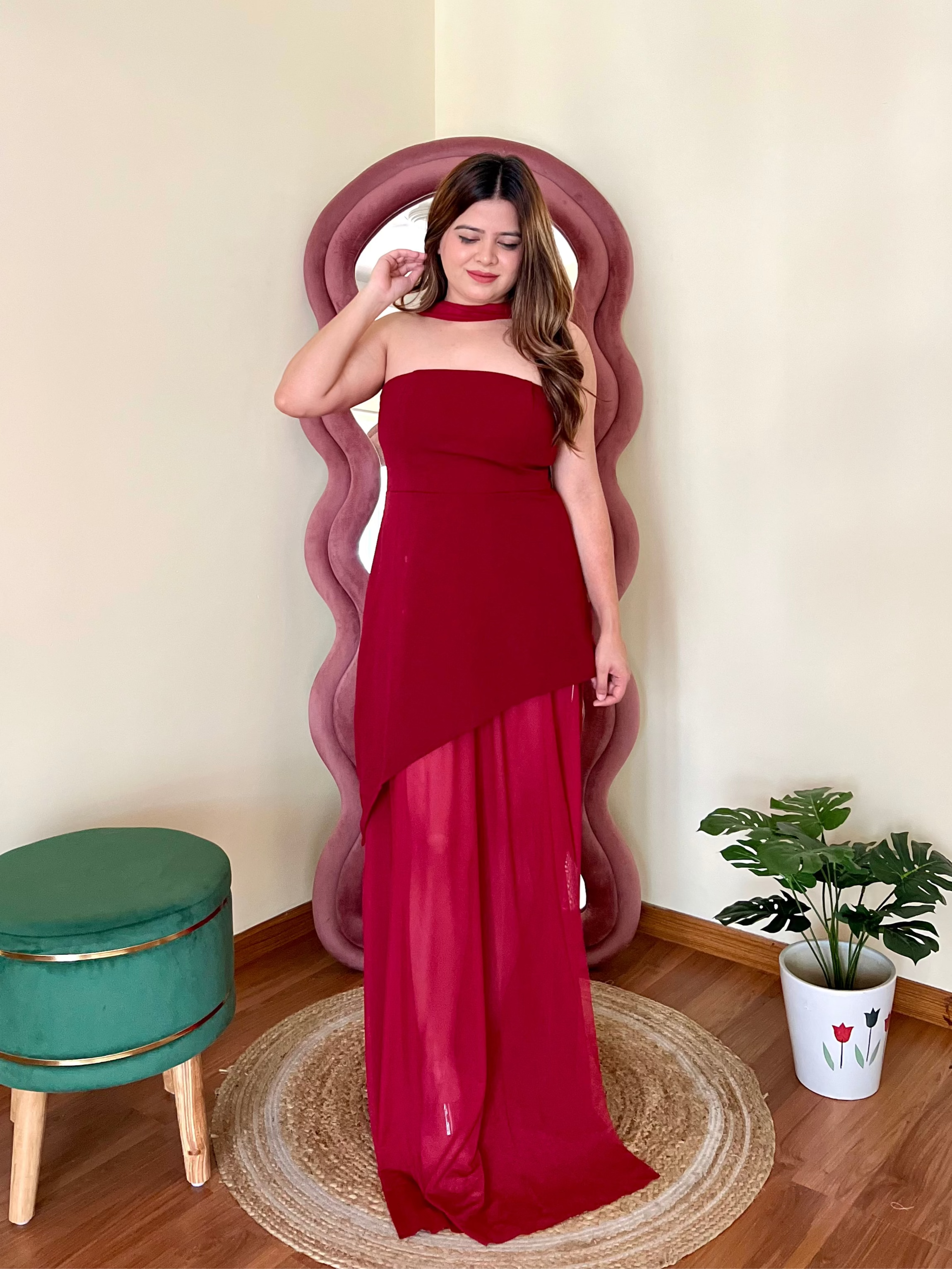 SCOTTIE TUBE DRESS WITH STOLE