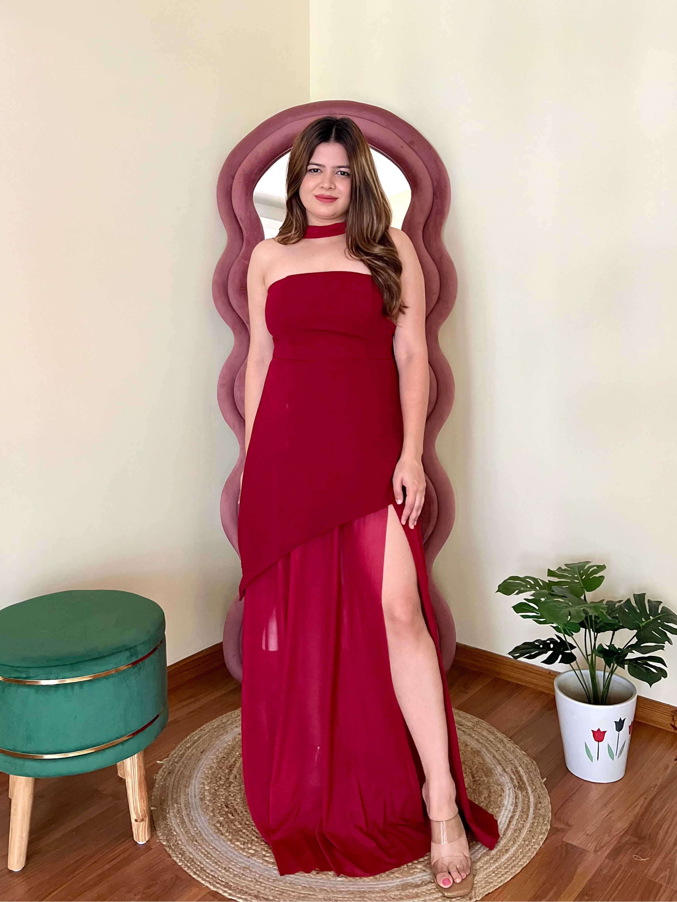 SCOTTIE TUBE DRESS WITH STOLE