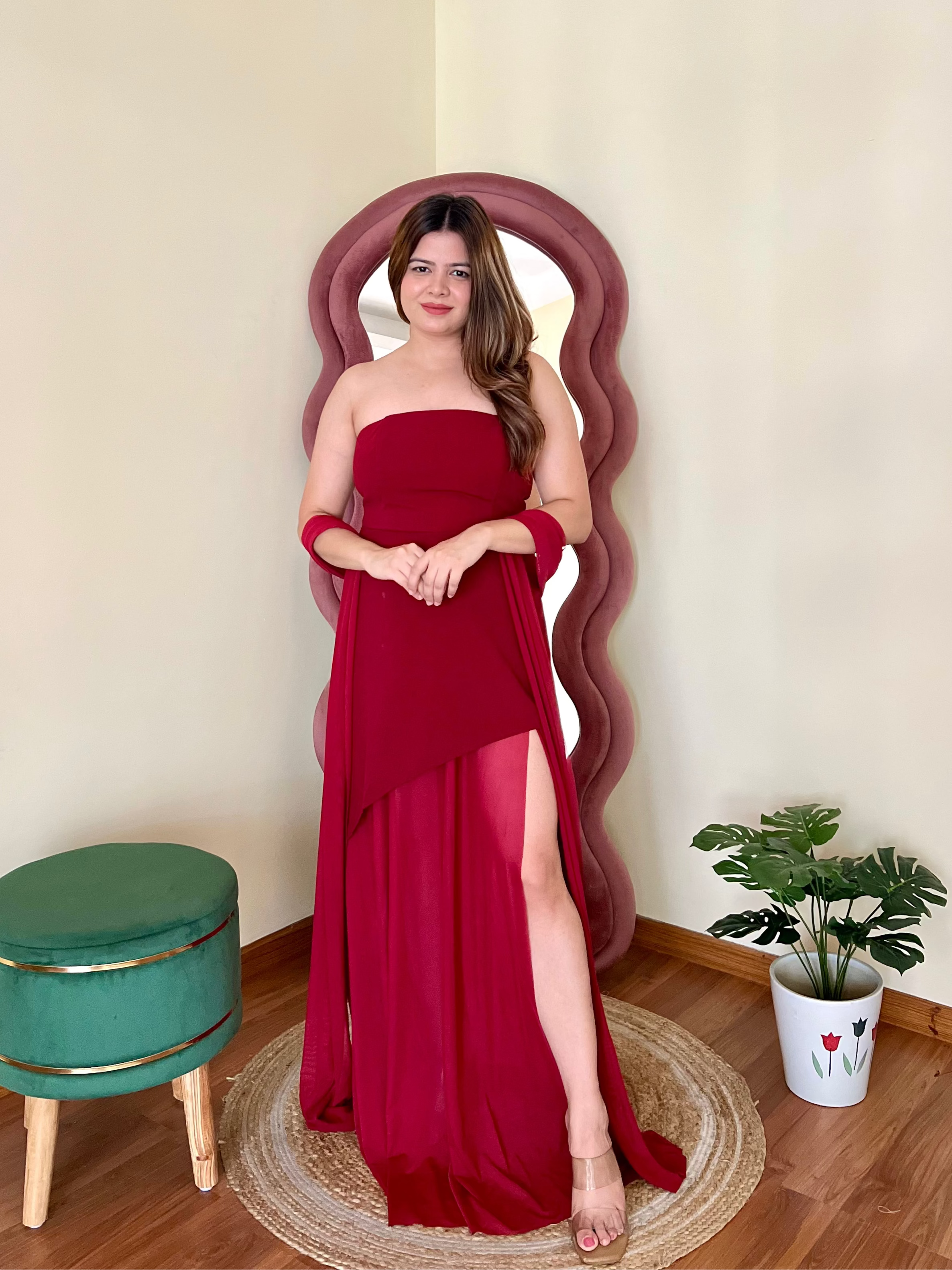 SCOTTIE TUBE DRESS WITH STOLE