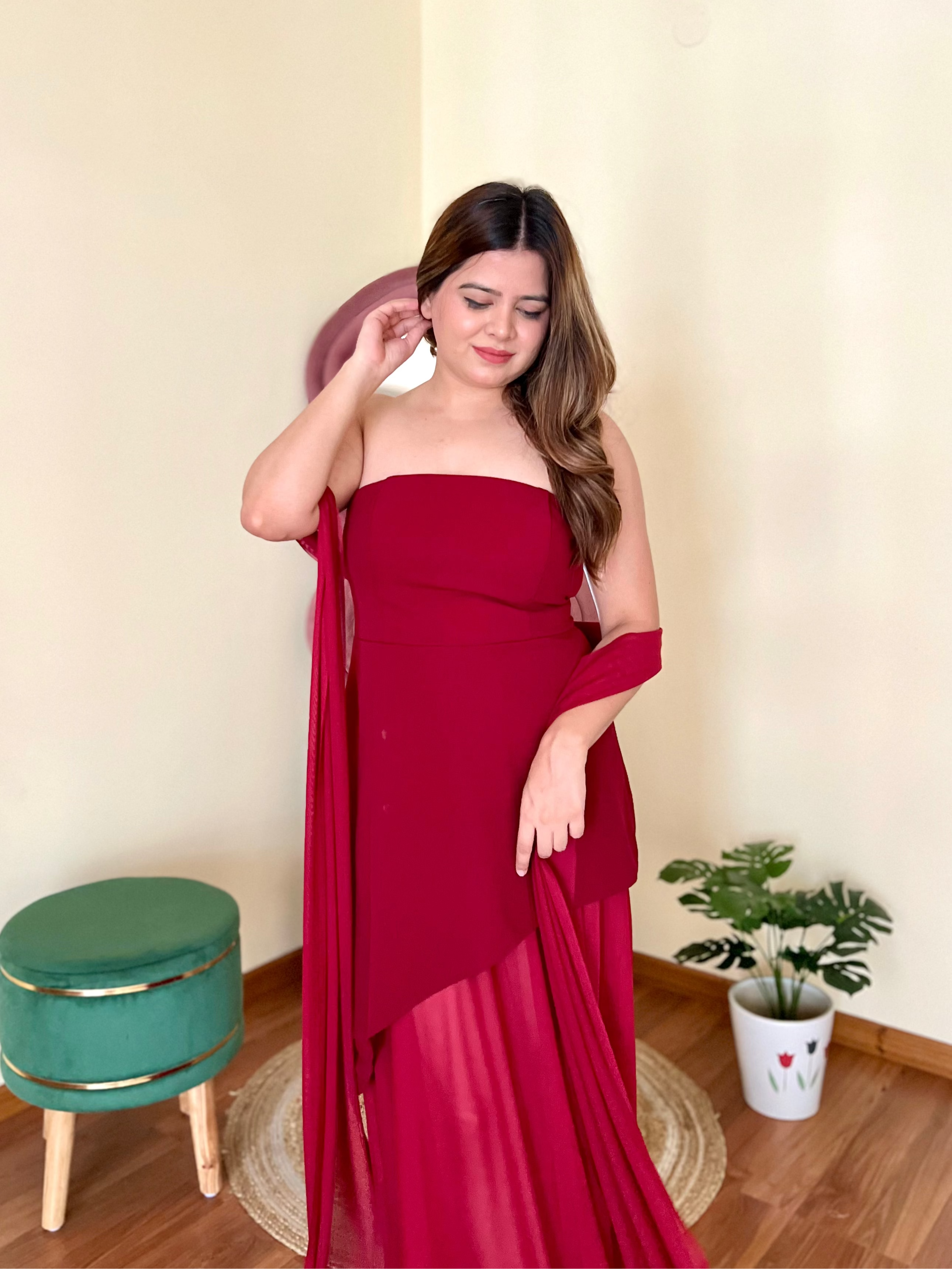 SCOTTIE TUBE DRESS WITH STOLE