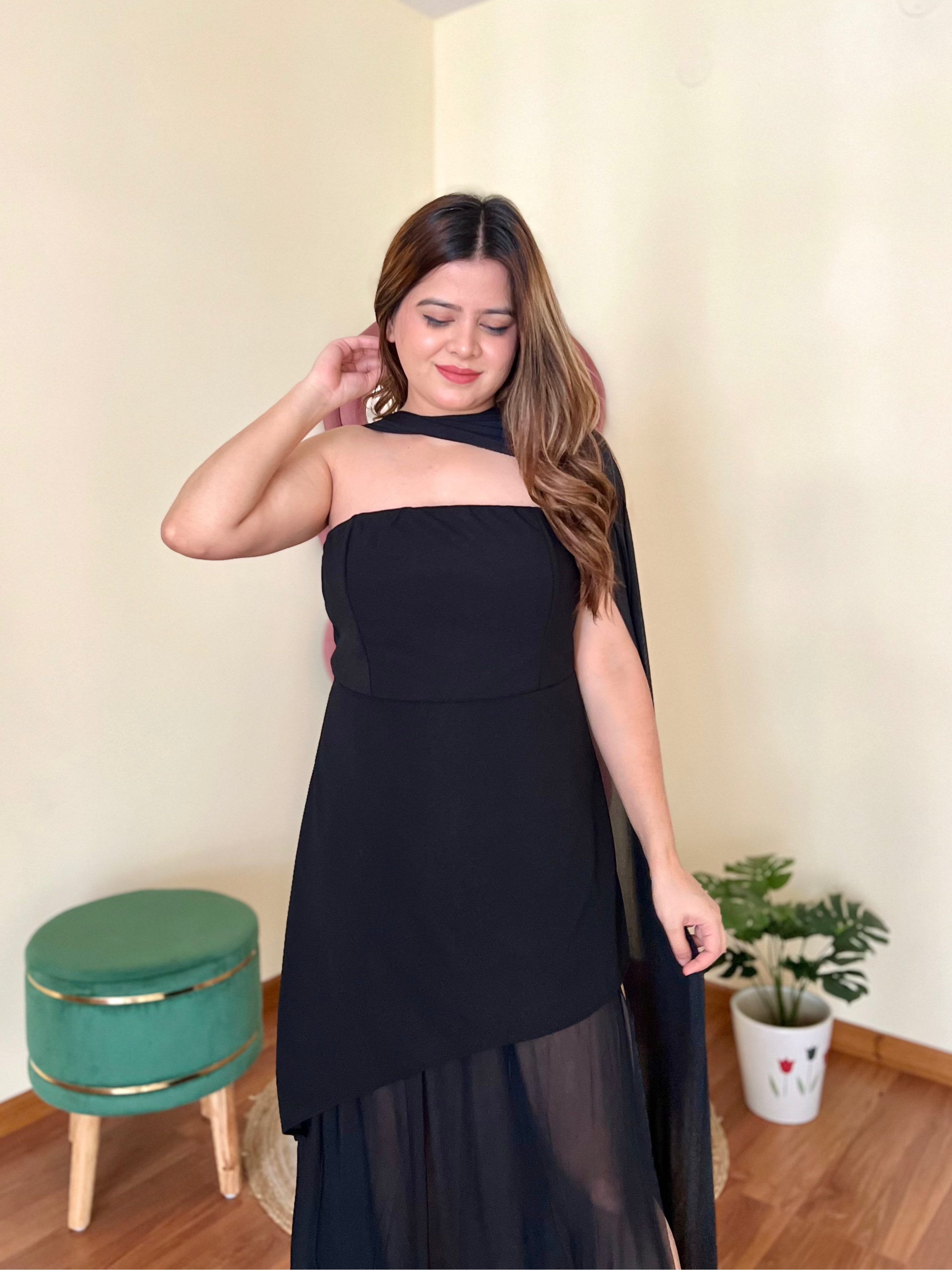 SCOTTIE TUBE DRESS WITH STOLE