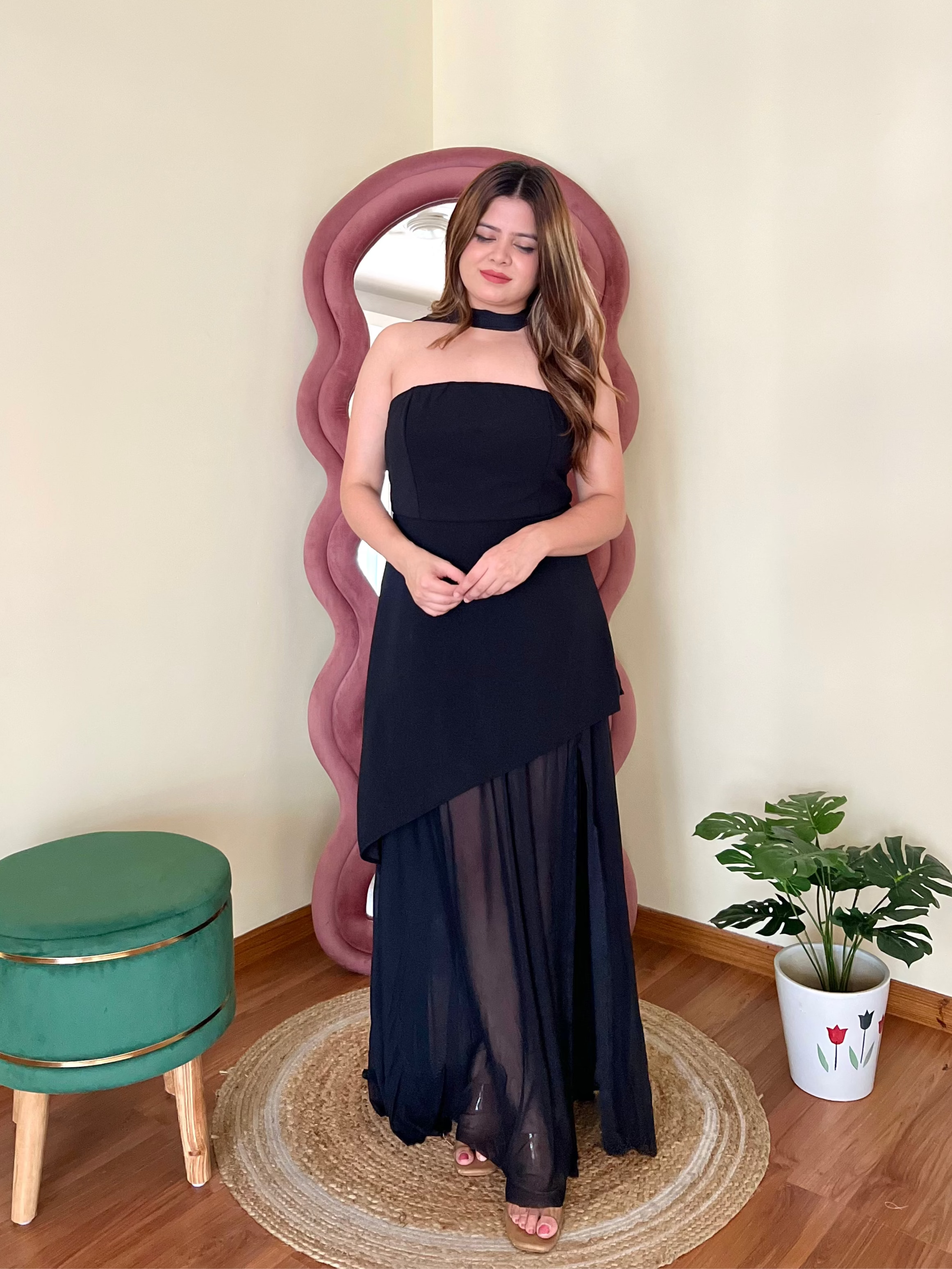 SCOTTIE TUBE DRESS WITH STOLE