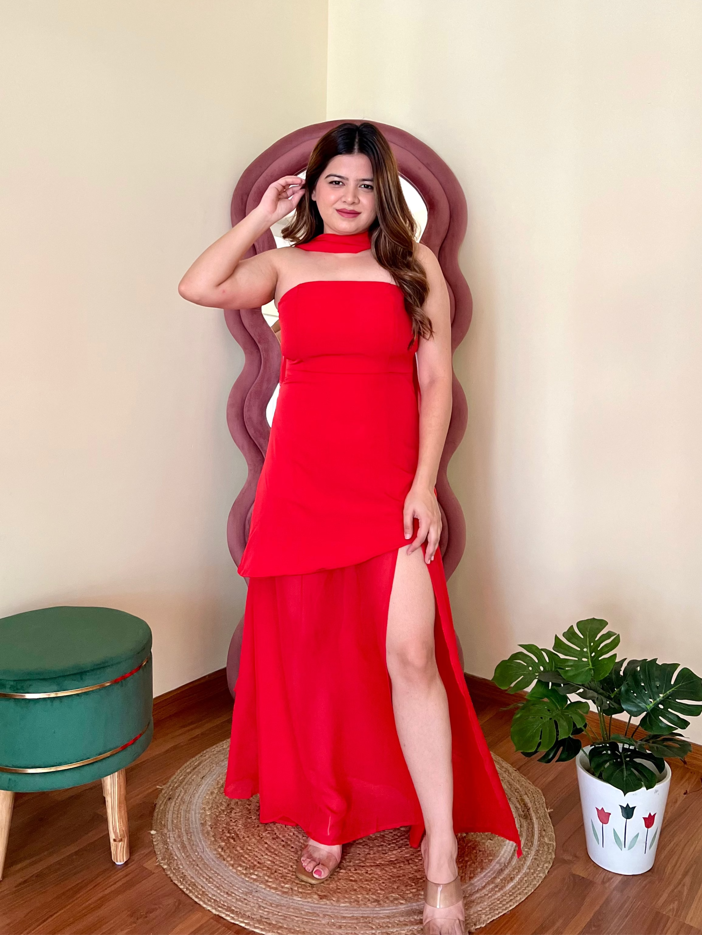 SCOTTIE TUBE DRESS WITH STOLE