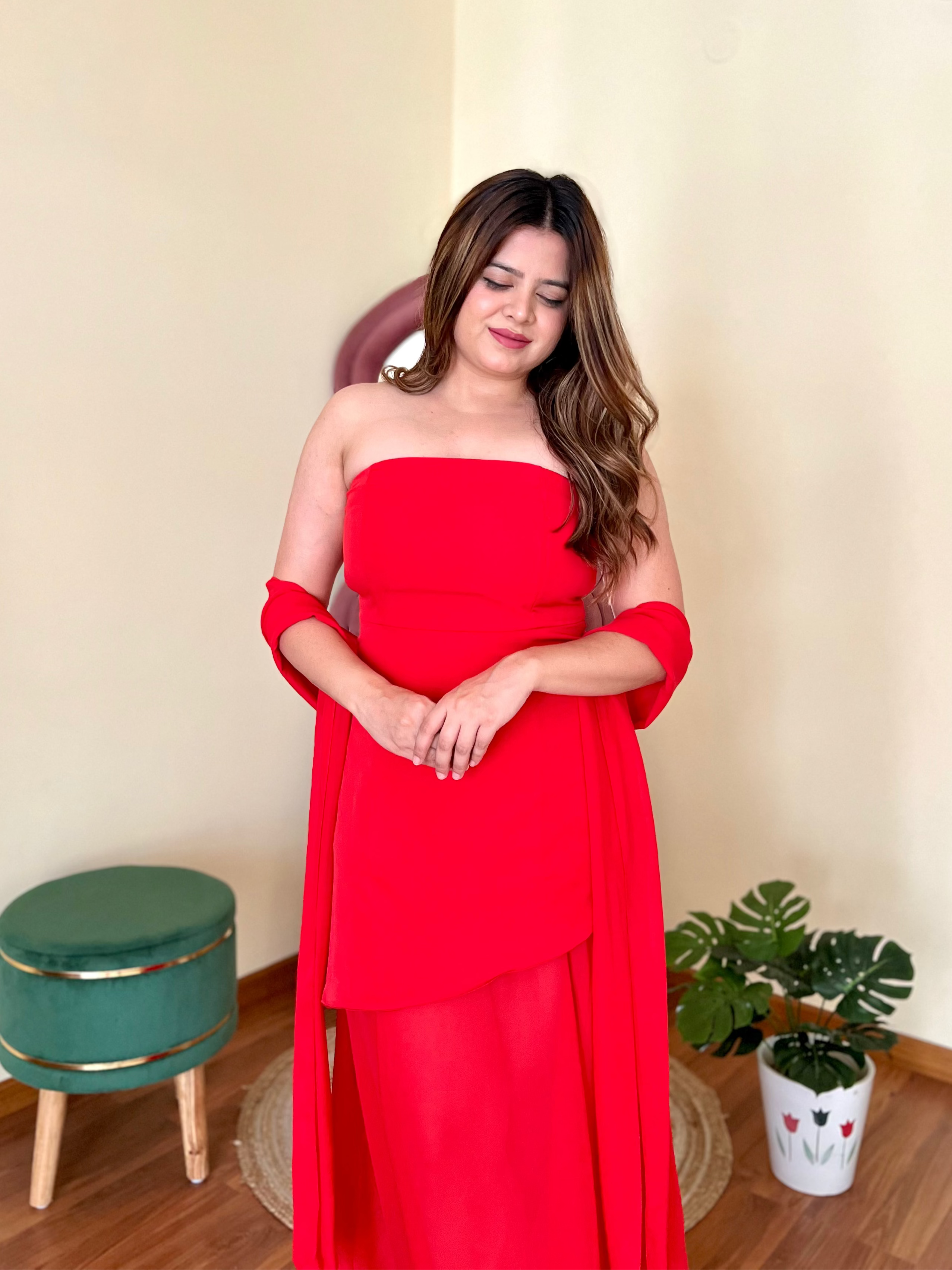 SCOTTIE TUBE DRESS WITH STOLE