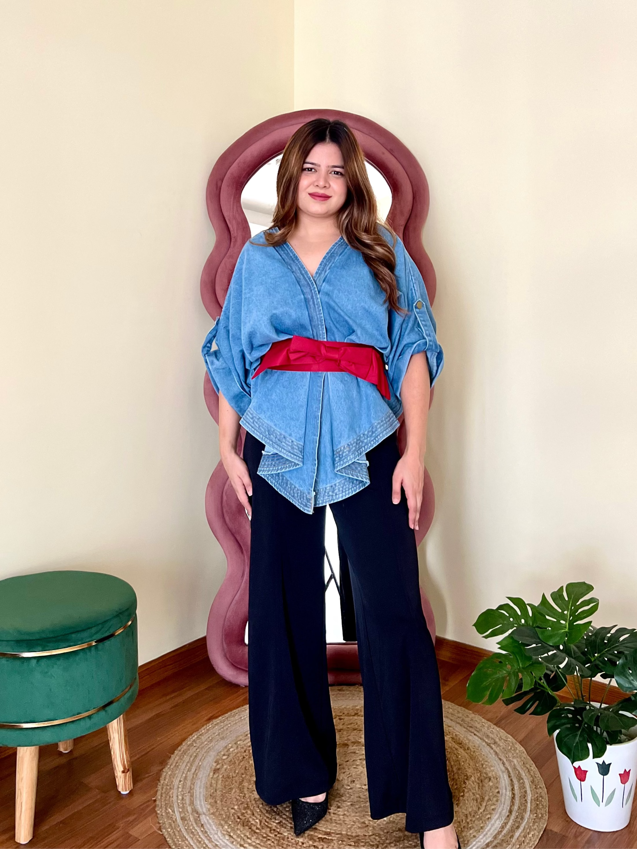 NOKI DENIM JACKET WITH BOW